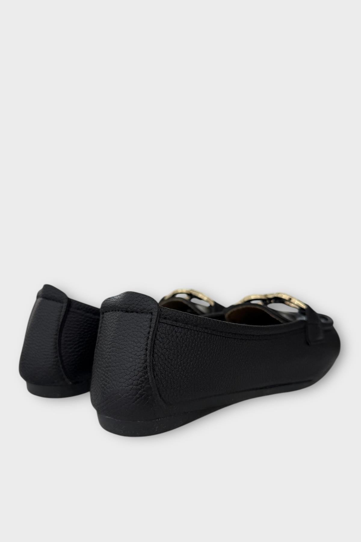 Kadın Tokalı Babet Ayakkabı SİYAH - Görsel 6