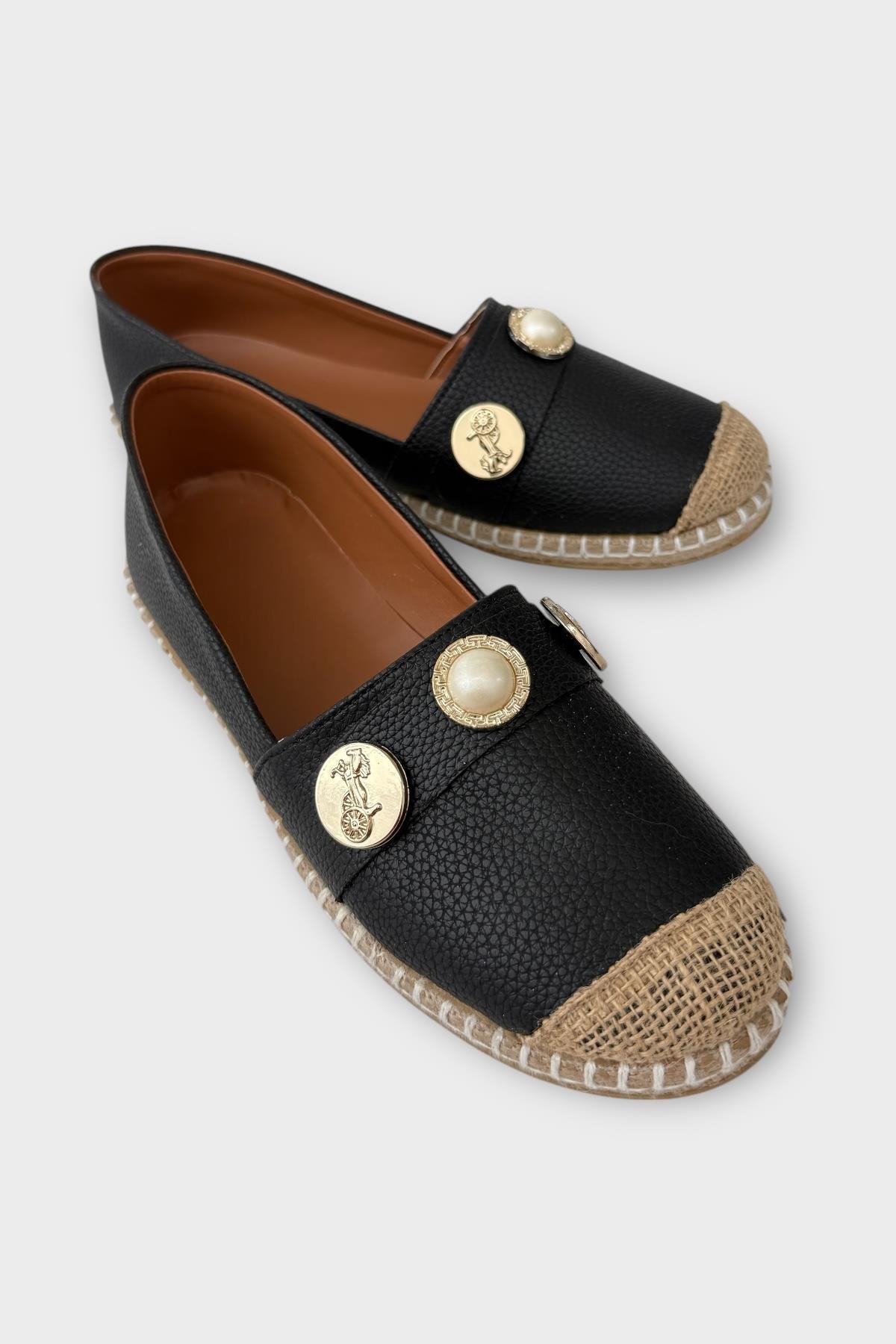 Kadın Espadril Tokalı Babet Ayakkabı SİYAH - Görsel 3