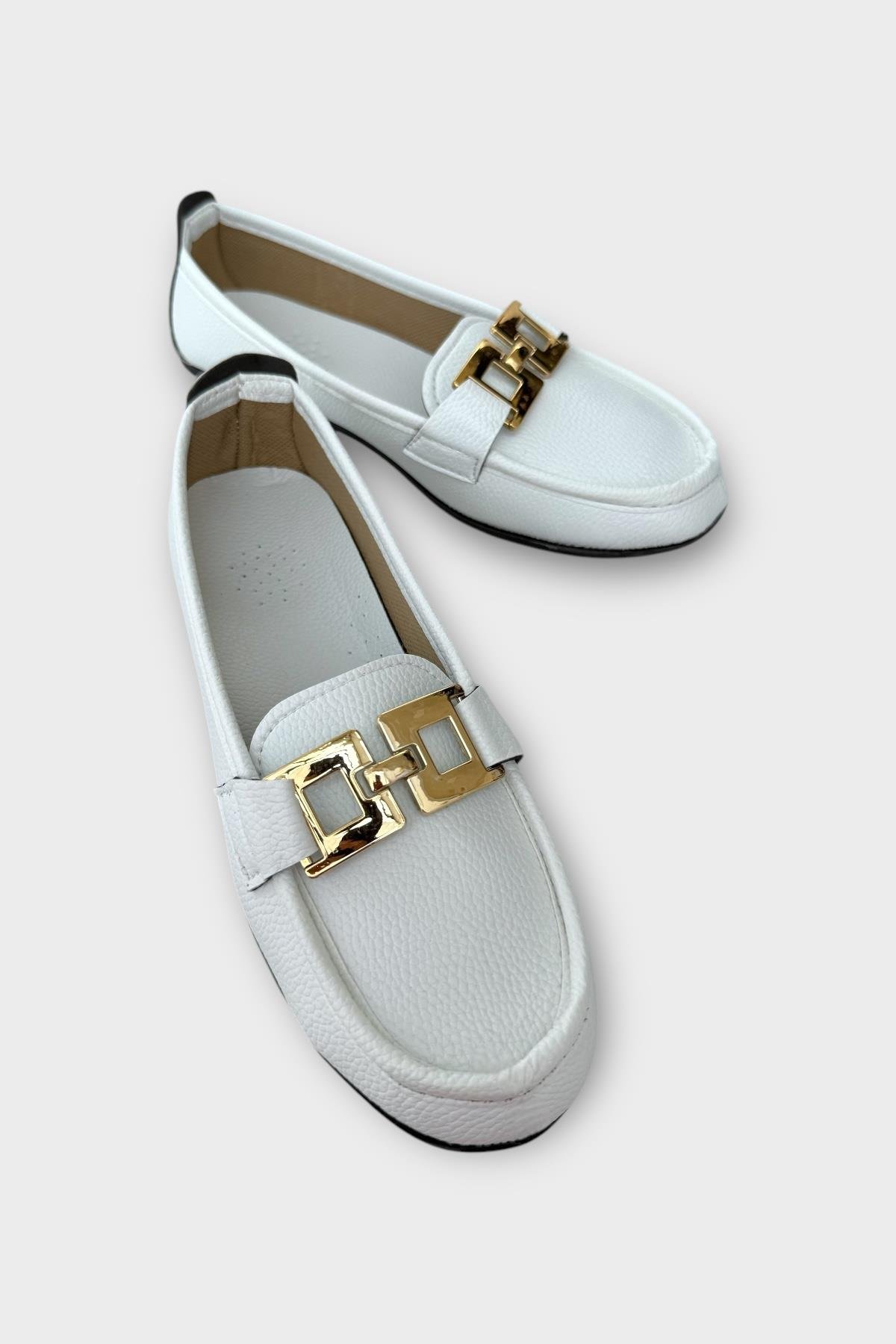 Kadın Tokalı Babet Ayakkabı BEYAZ - Görsel 3