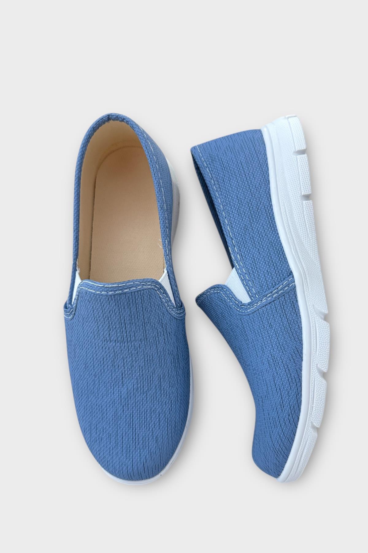 Kadın Silinebilir Babet Ayakkabı MAVİ - Görsel 7