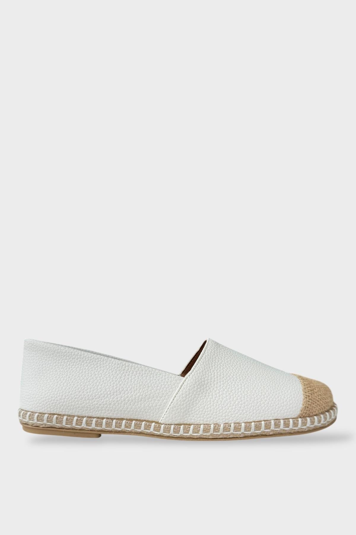 Kadın Espadril Babet Ayakkabı BEYAZ - Görsel 2