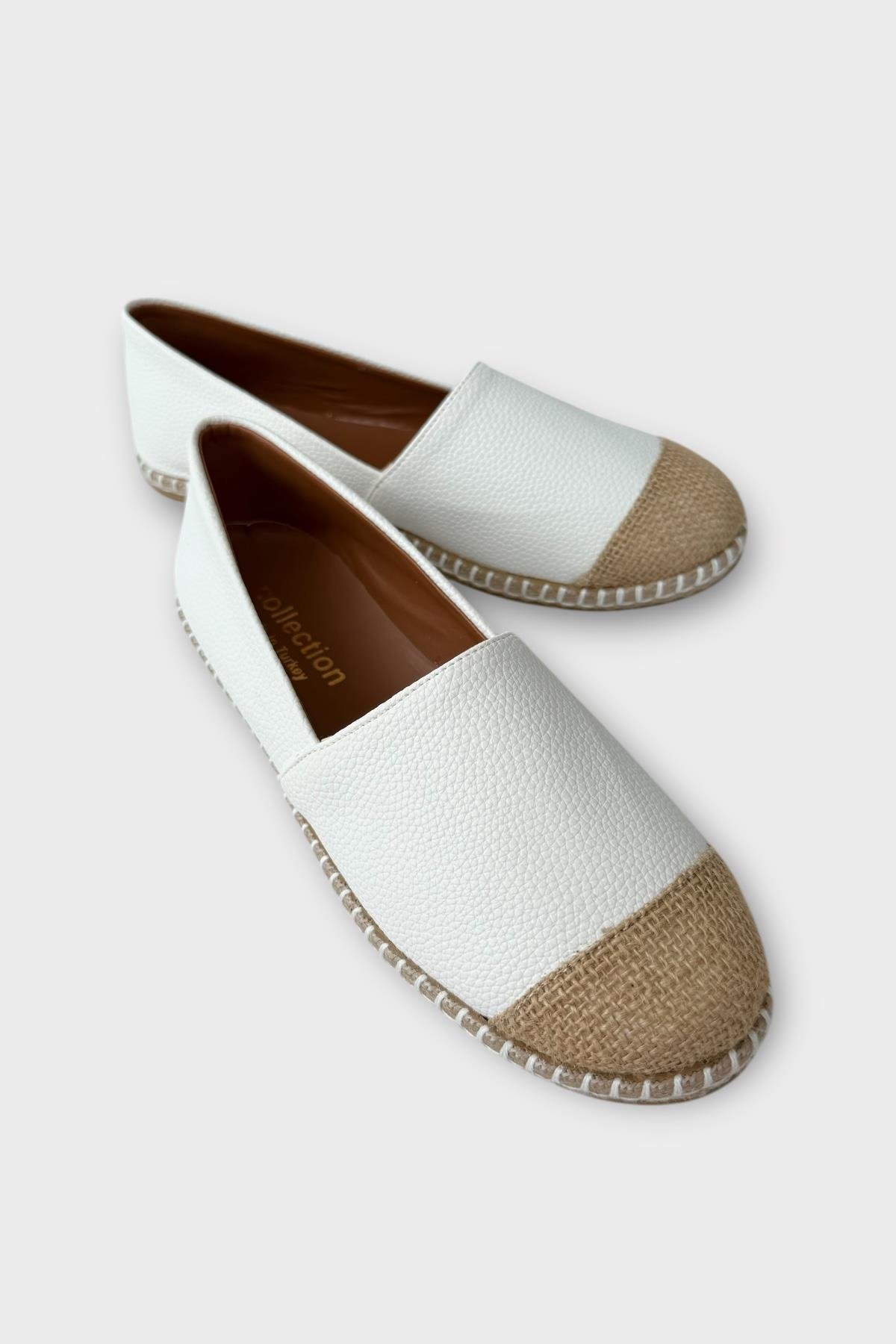Kadın Espadril Babet Ayakkabı BEYAZ - Görsel 3