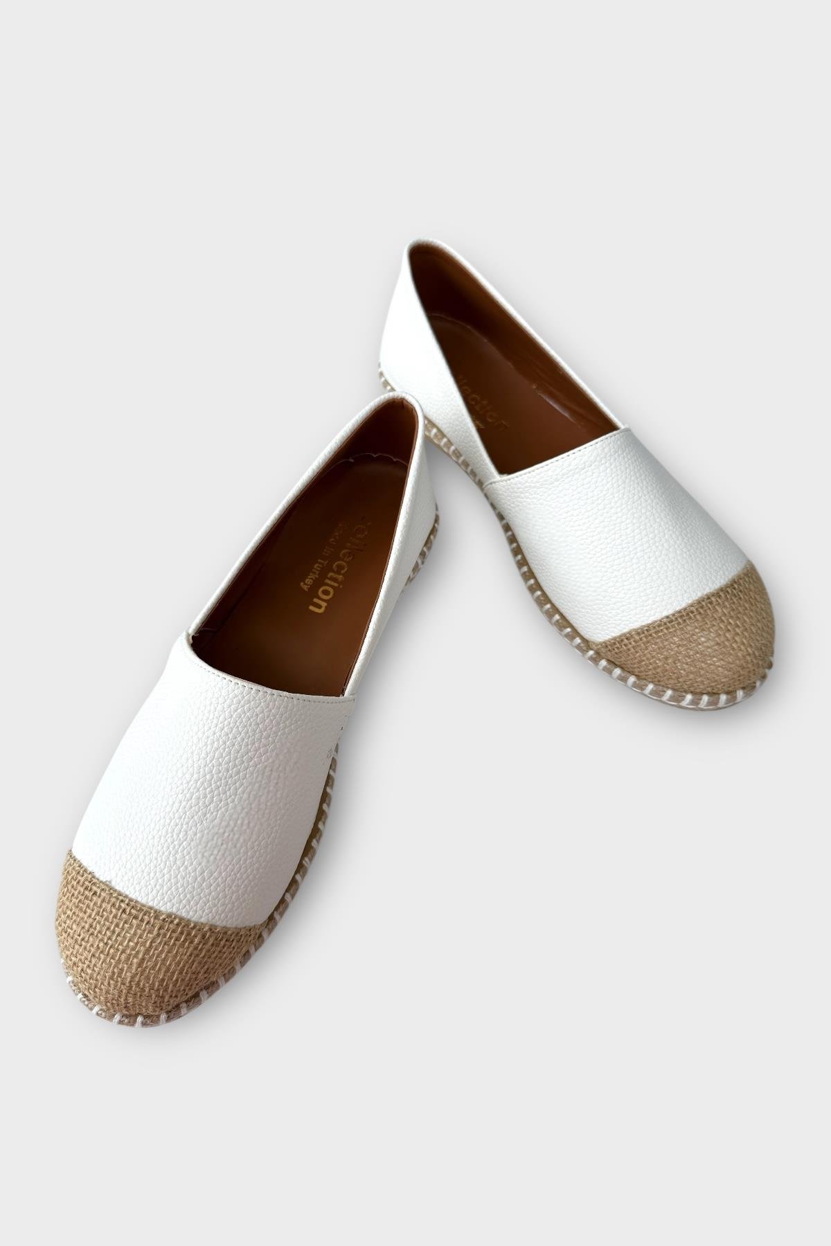 Kadın Espadril Babet Ayakkabı BEYAZ - Görsel 4