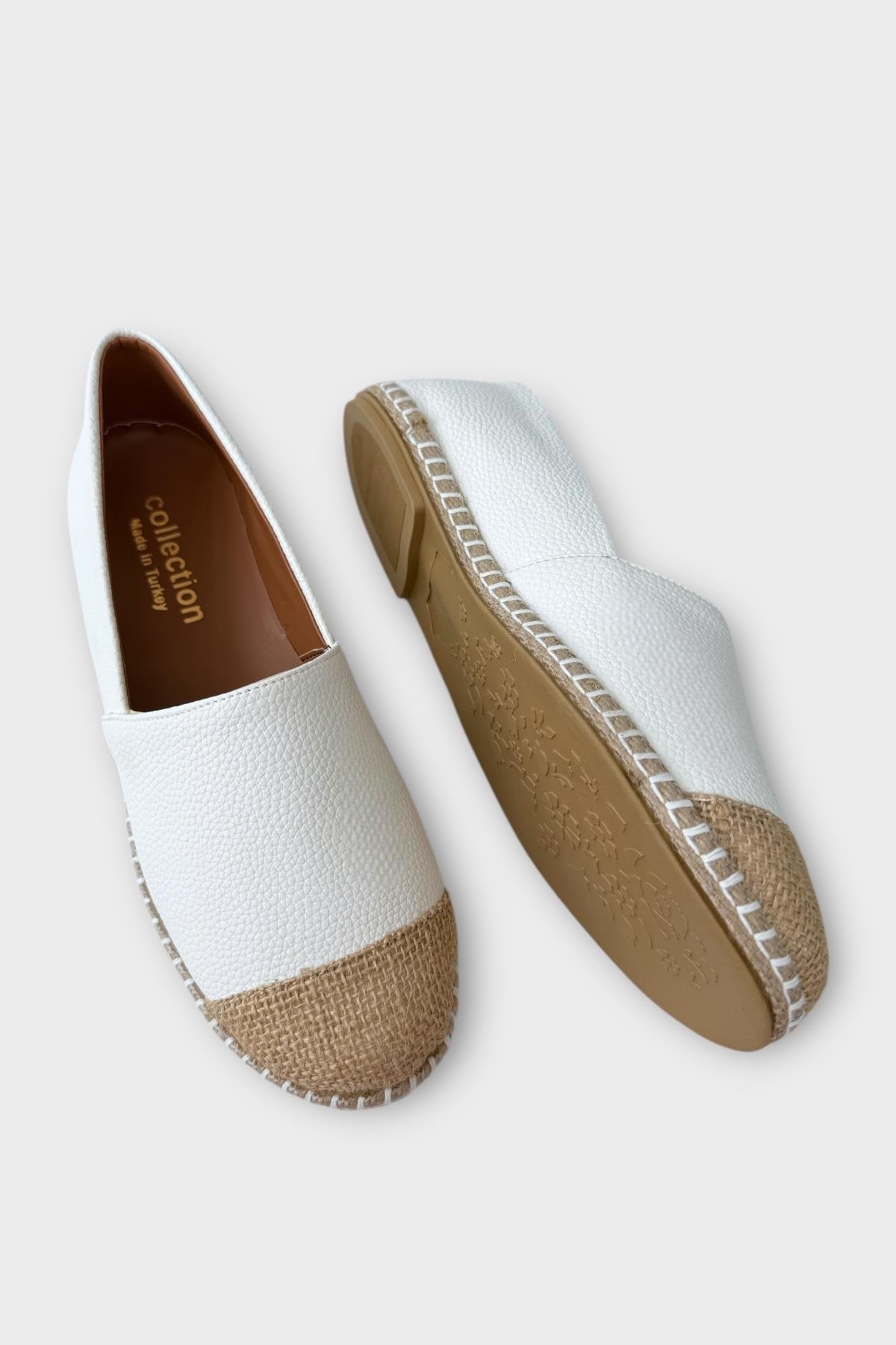 Kadın Espadril Babet Ayakkabı BEYAZ - Görsel 5