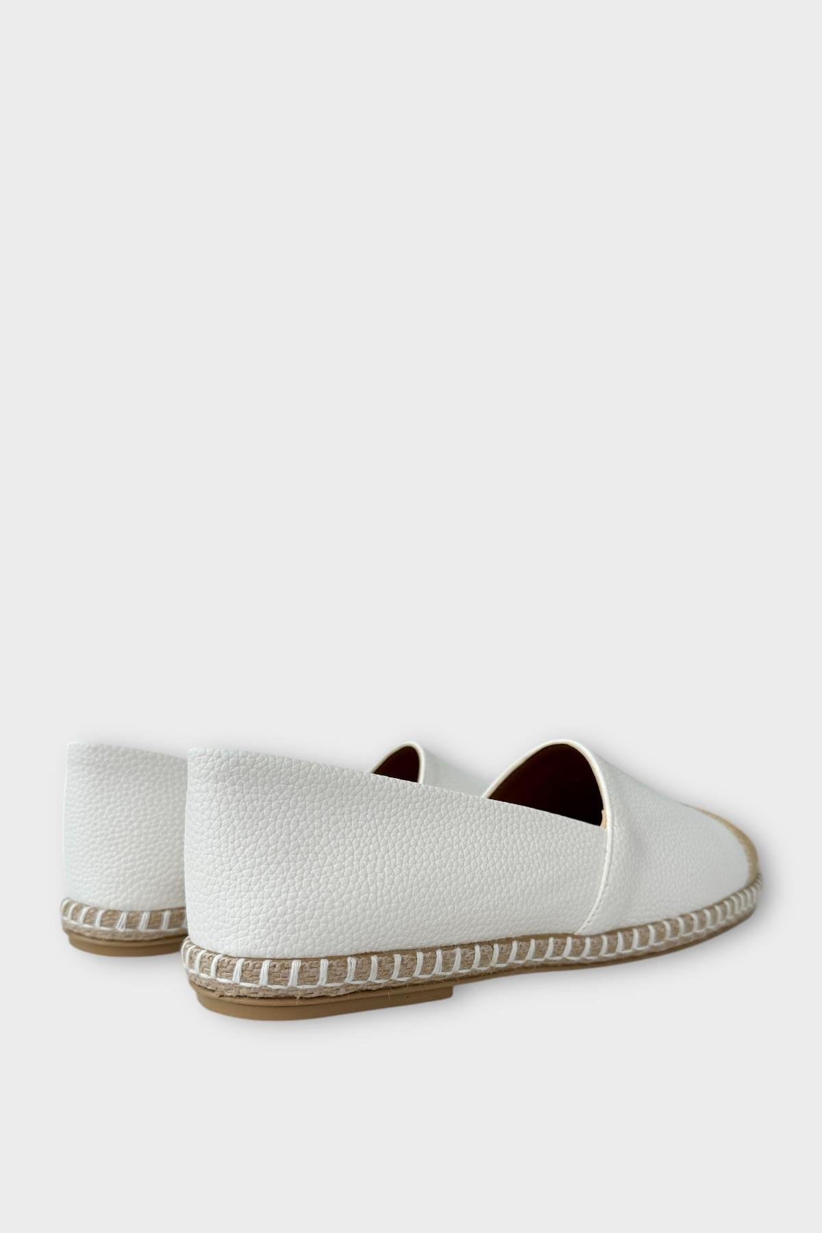 Kadın Espadril Babet Ayakkabı BEYAZ - Görsel 6