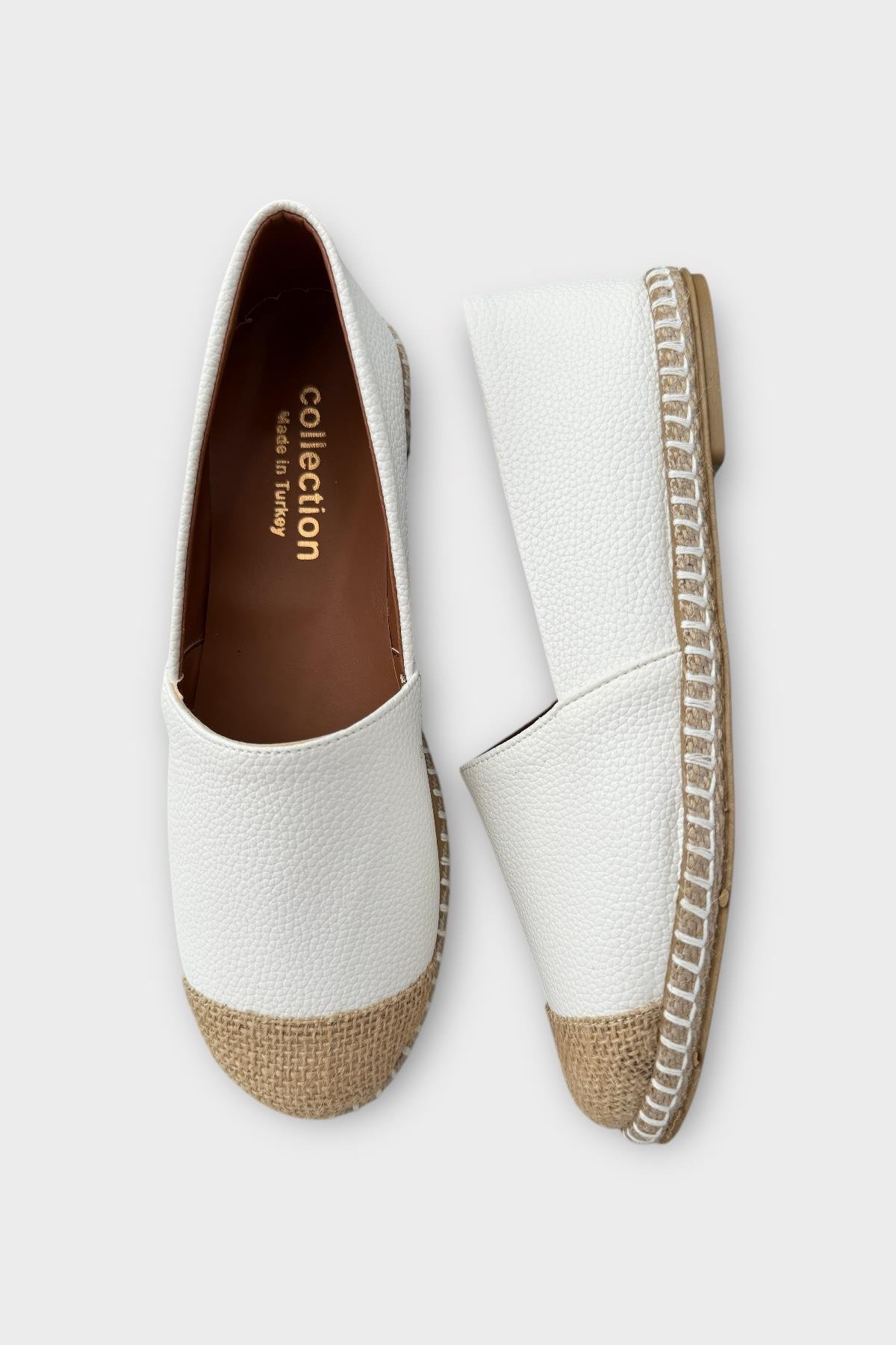 Kadın Espadril Babet Ayakkabı BEYAZ - Görsel 7