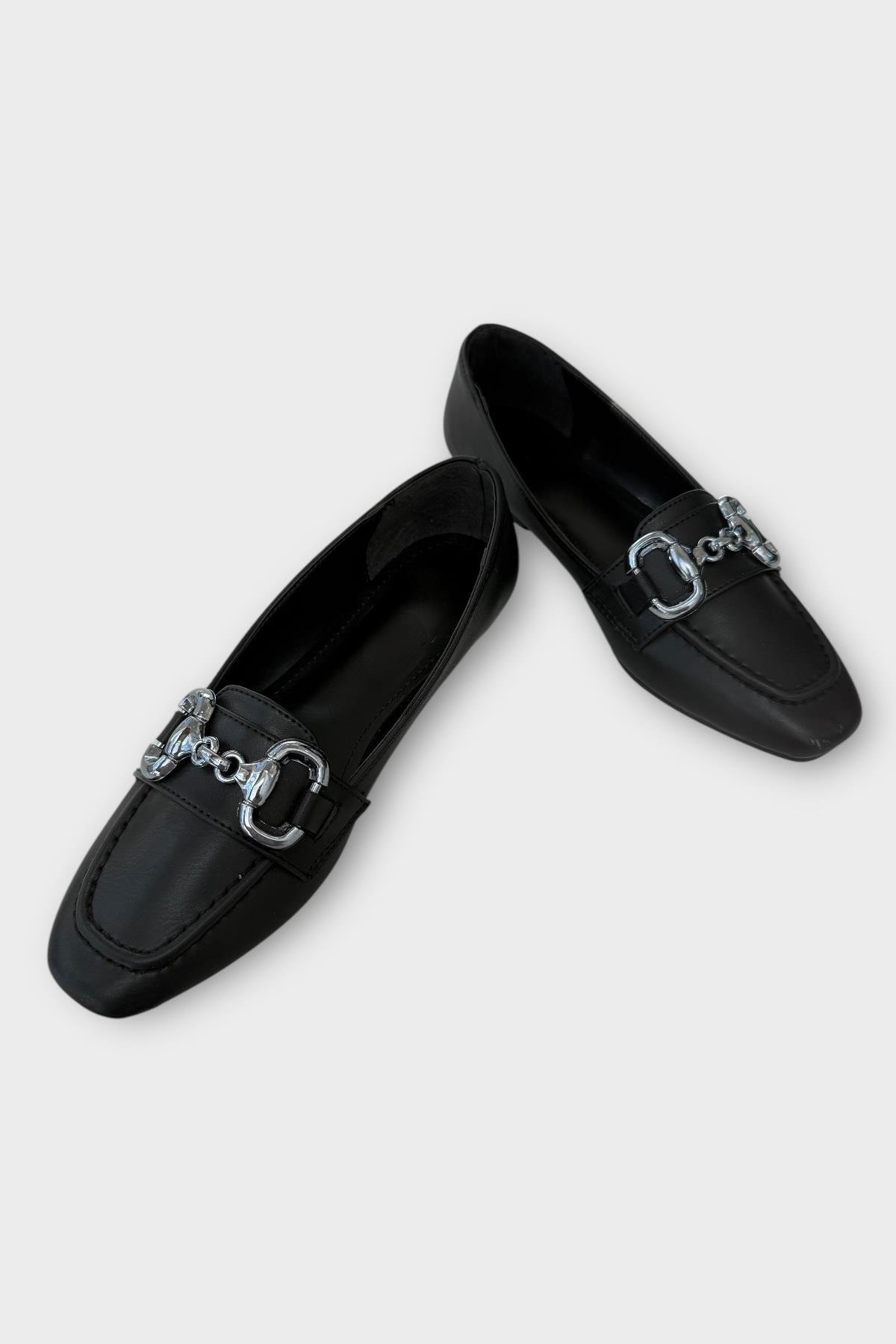 Kadın Tokalı Babet Ayakkabı SİYAH - Görsel 4