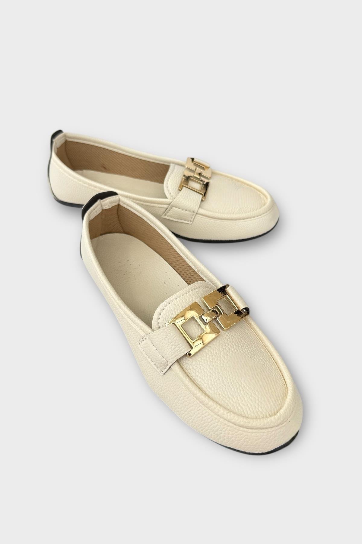 Kadın Tokalı Babet Ayakkabı BEJ - Görsel 3