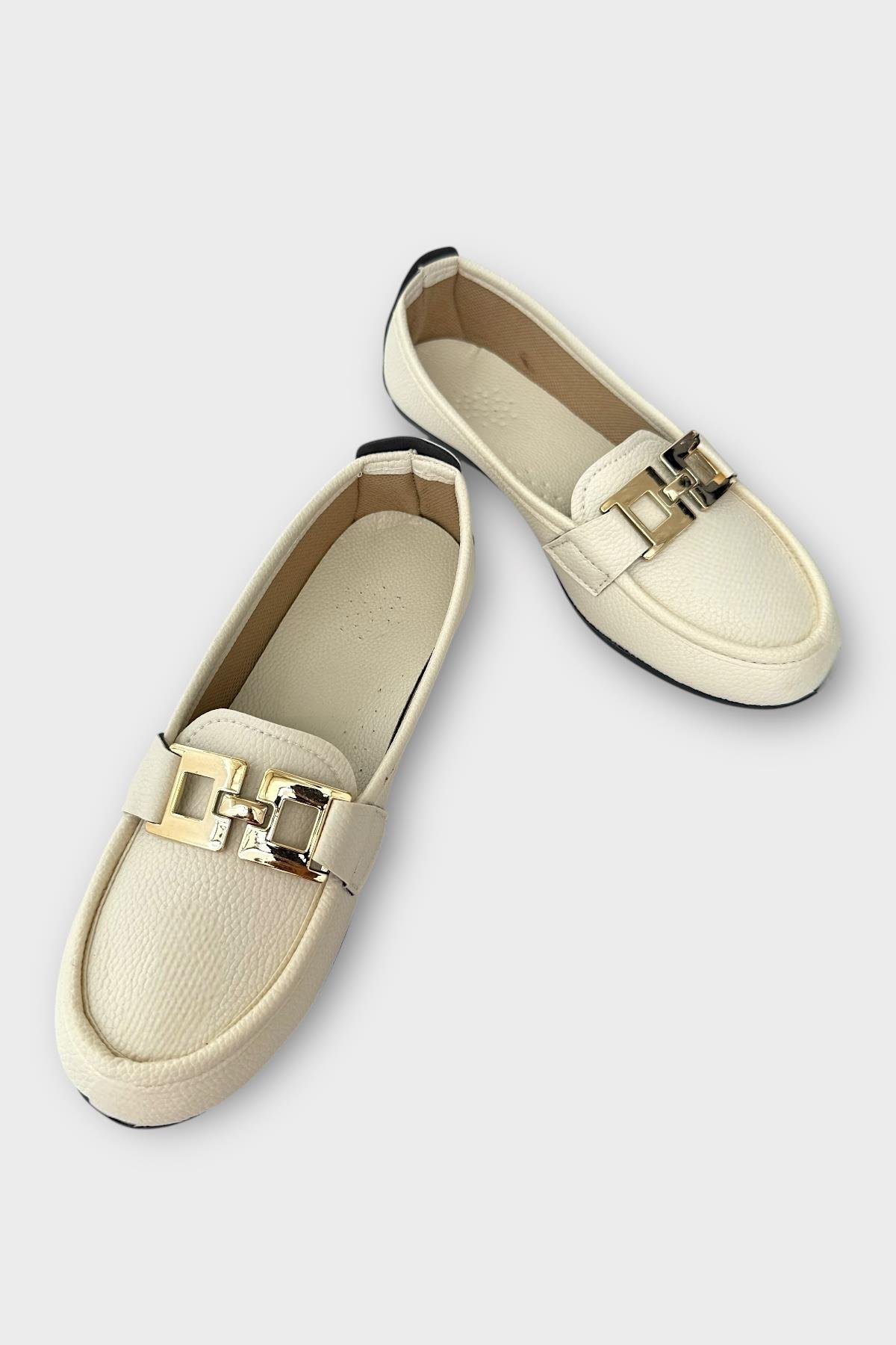 Kadın Tokalı Babet Ayakkabı BEJ - Görsel 4