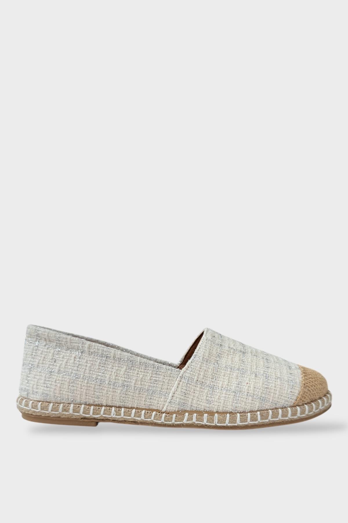 Kadın Günlük Espadril Babet Ayakkabı BEYAZ - Görsel 2