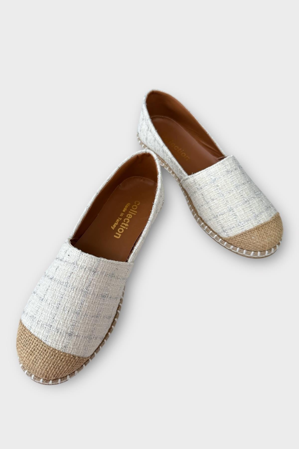 Kadın Günlük Espadril Babet Ayakkabı BEYAZ - Görsel 4