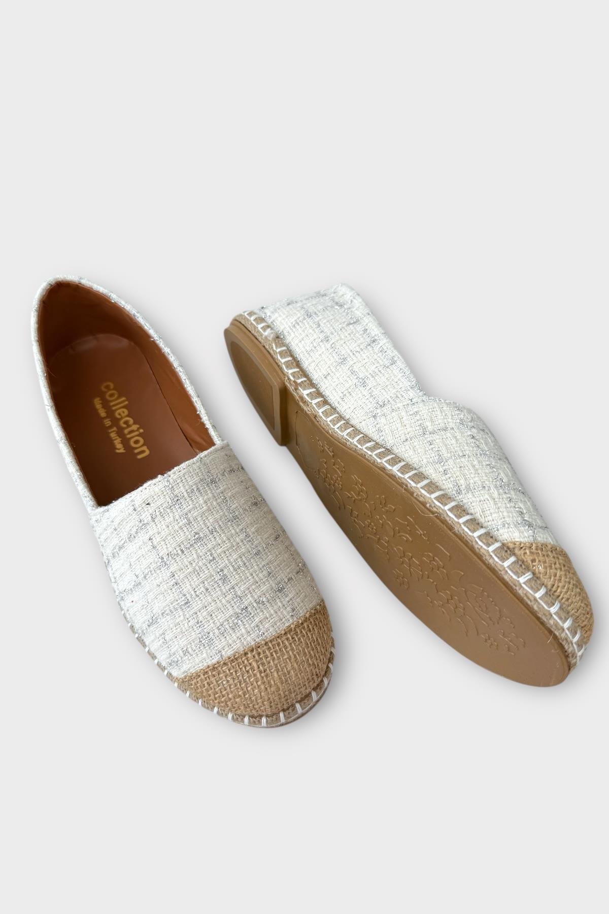 Kadın Günlük Espadril Babet Ayakkabı BEYAZ - Görsel 5