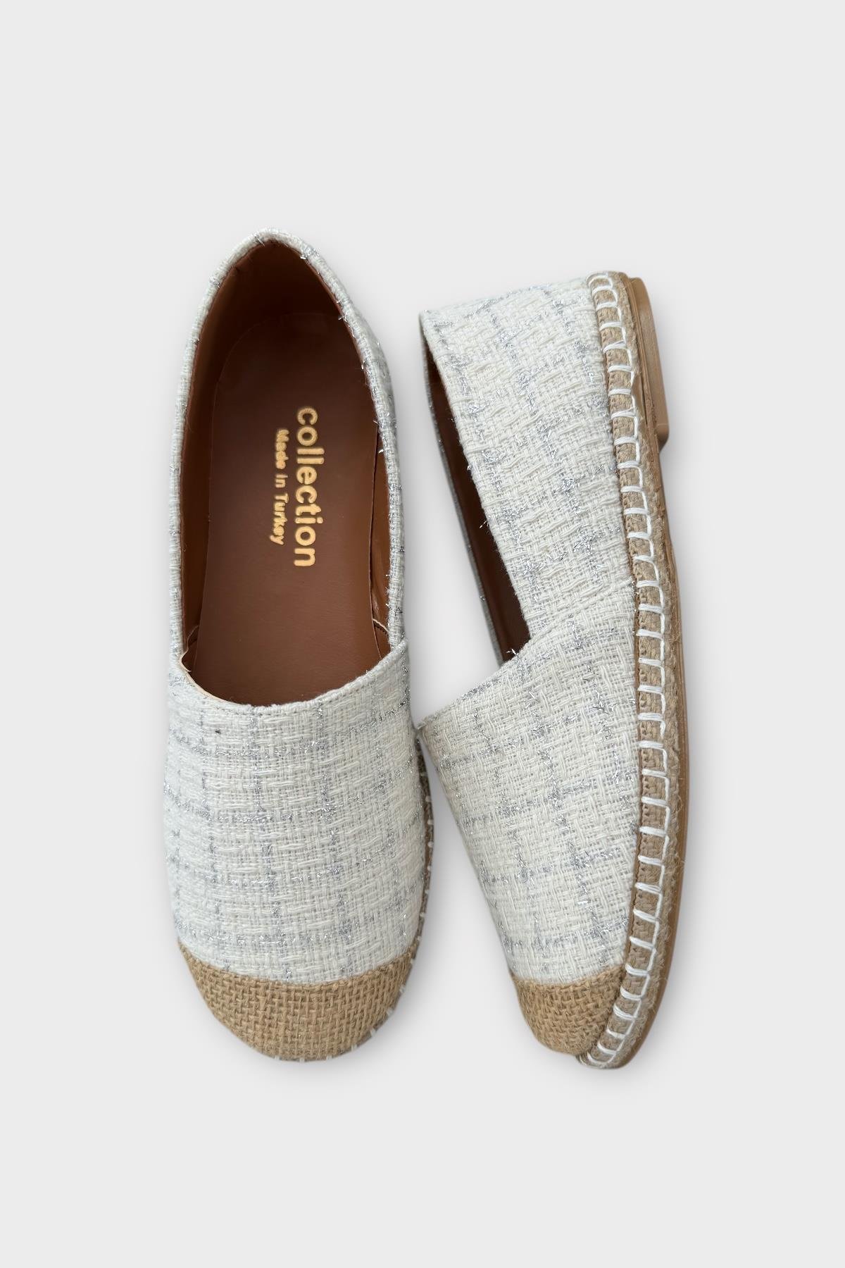 Kadın Günlük Espadril Babet Ayakkabı BEYAZ - Görsel 7