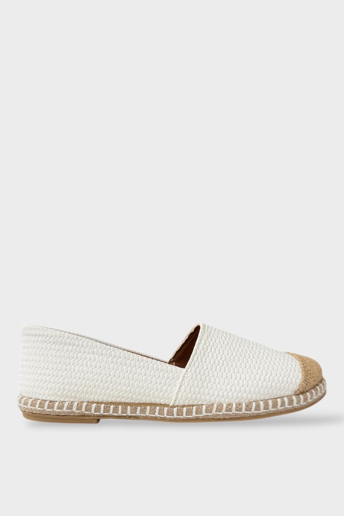 Kadın Espadril Babet Ayakkabı BEYAZ - Görsel 2