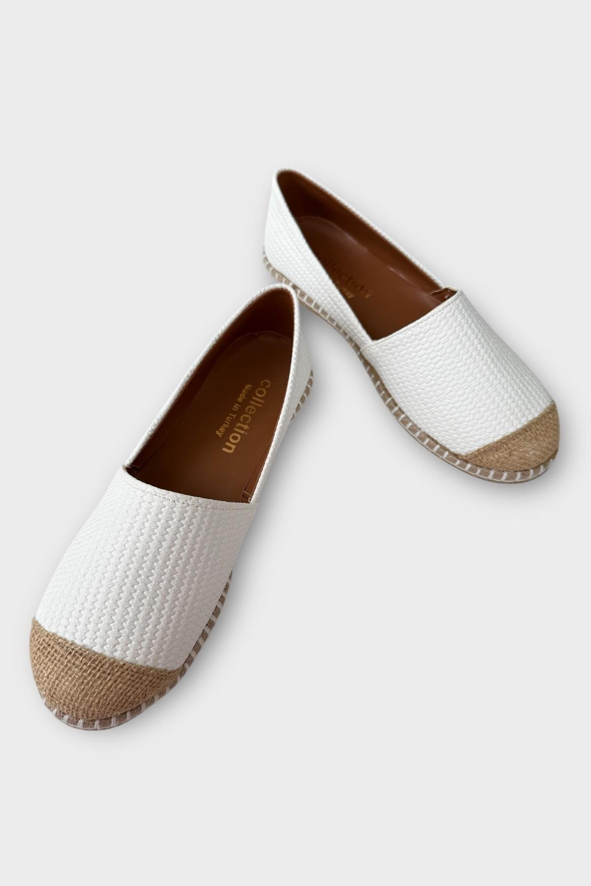 Kadın Espadril Babet Ayakkabı BEYAZ - Görsel 4