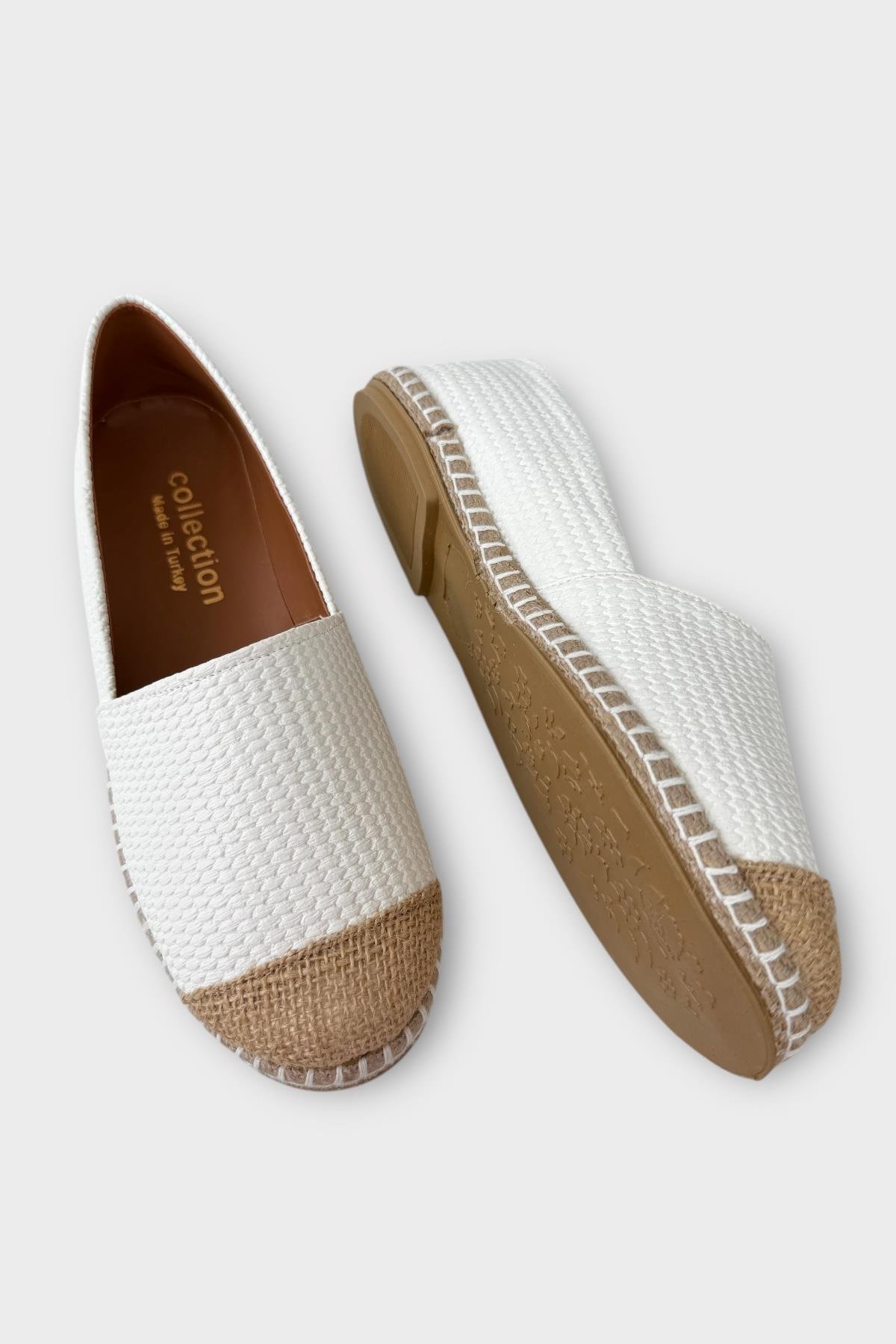 Kadın Espadril Babet Ayakkabı BEYAZ - Görsel 5