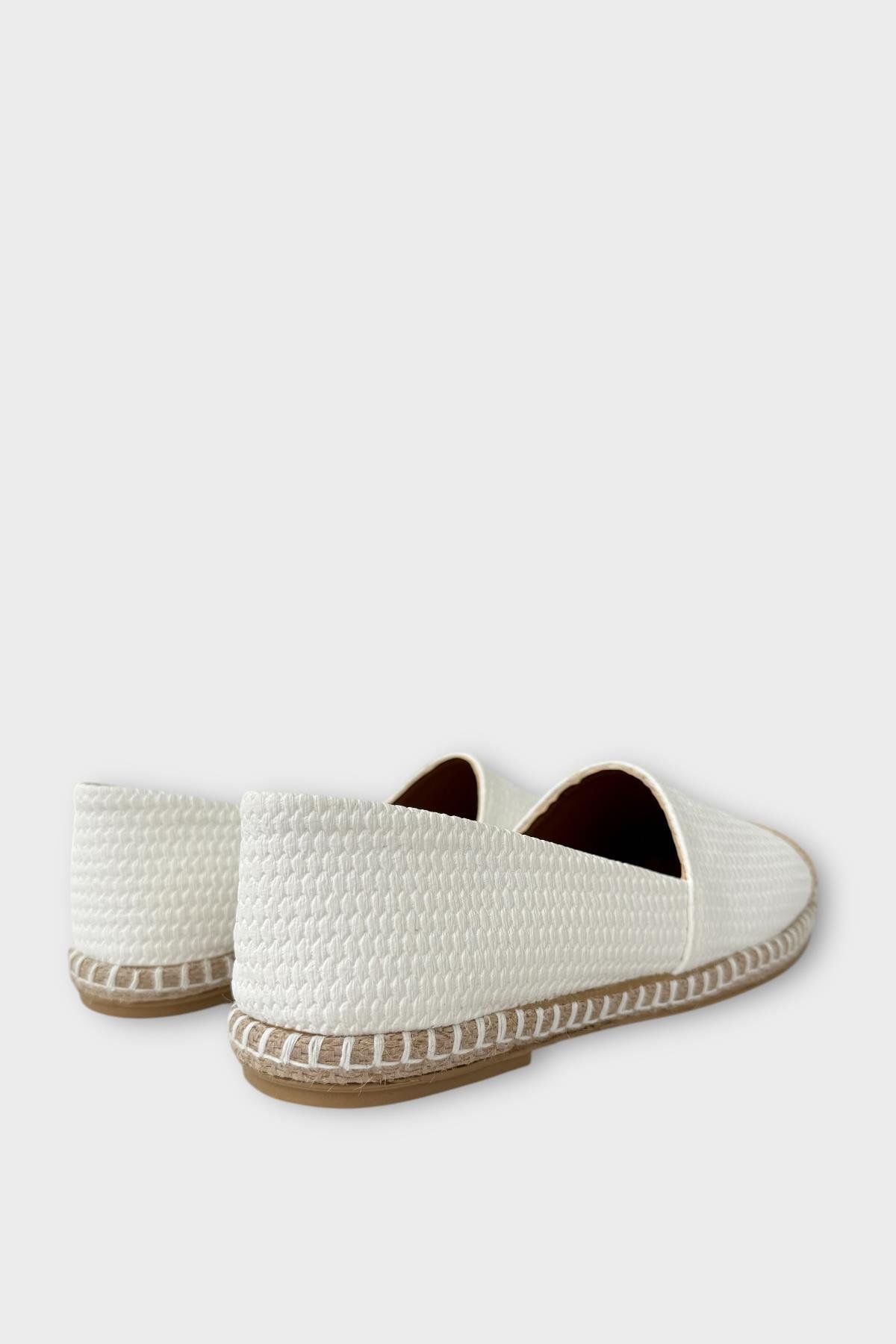 Kadın Espadril Babet Ayakkabı BEYAZ - Görsel 6