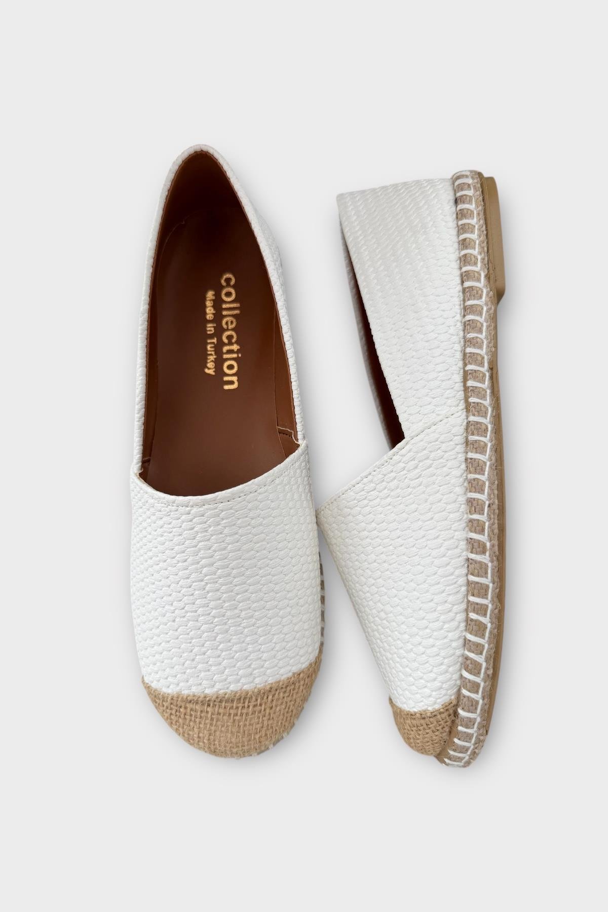 Kadın Espadril Babet Ayakkabı BEYAZ - Görsel 7