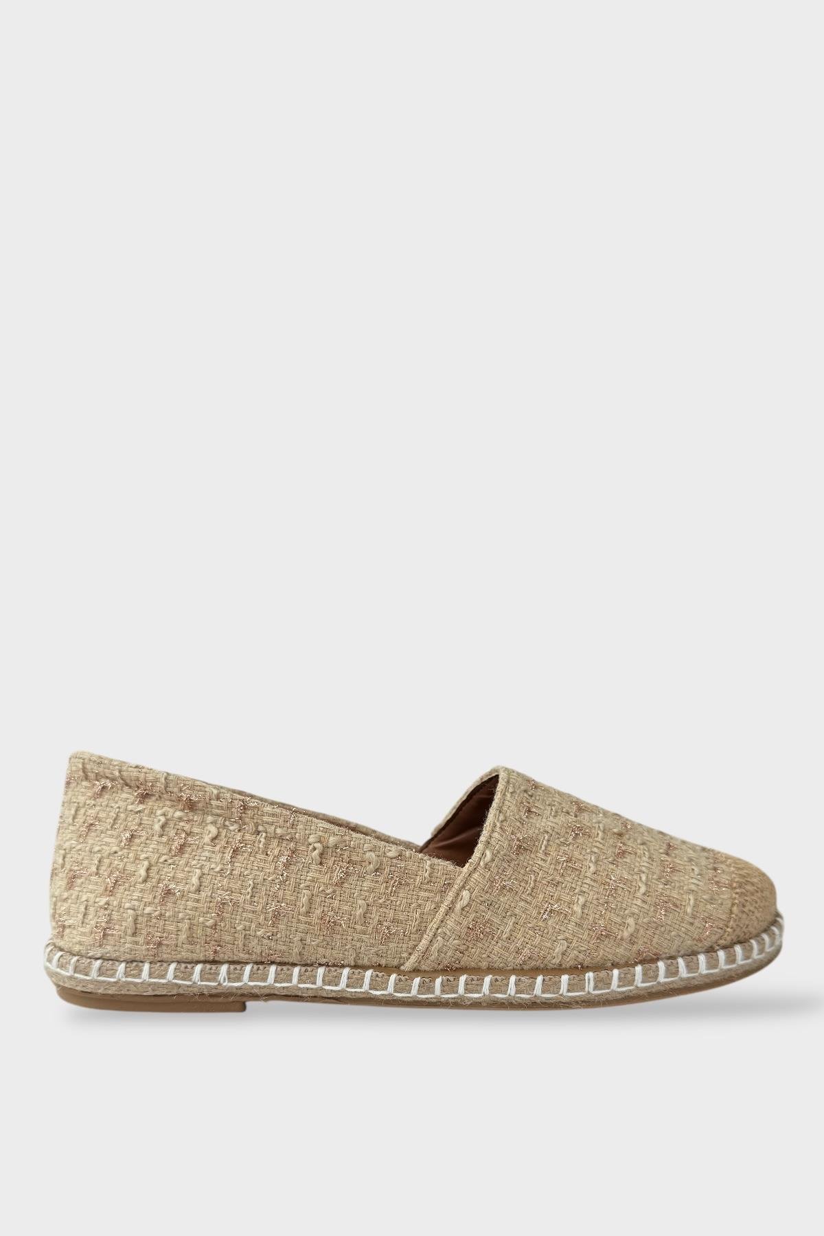 Kadın Günlük Espadril Babet Ayakkabı KREM - Görsel 2
