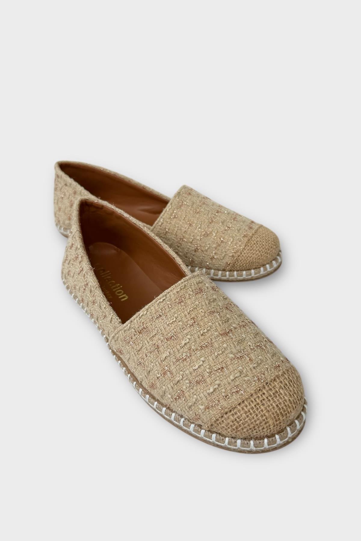 Kadın Günlük Espadril Babet Ayakkabı KREM - Görsel 3