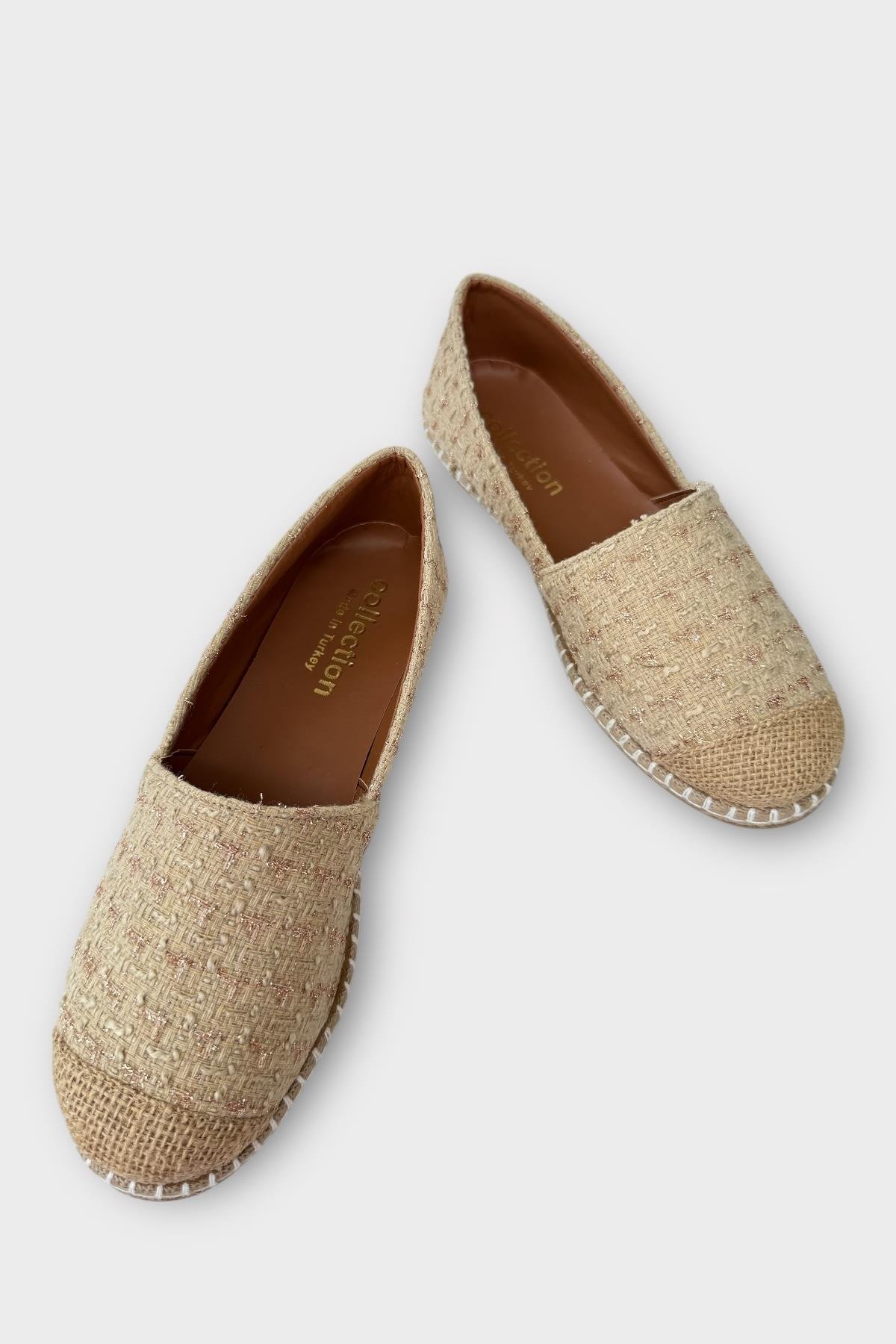 Kadın Günlük Espadril Babet Ayakkabı KREM - Görsel 4