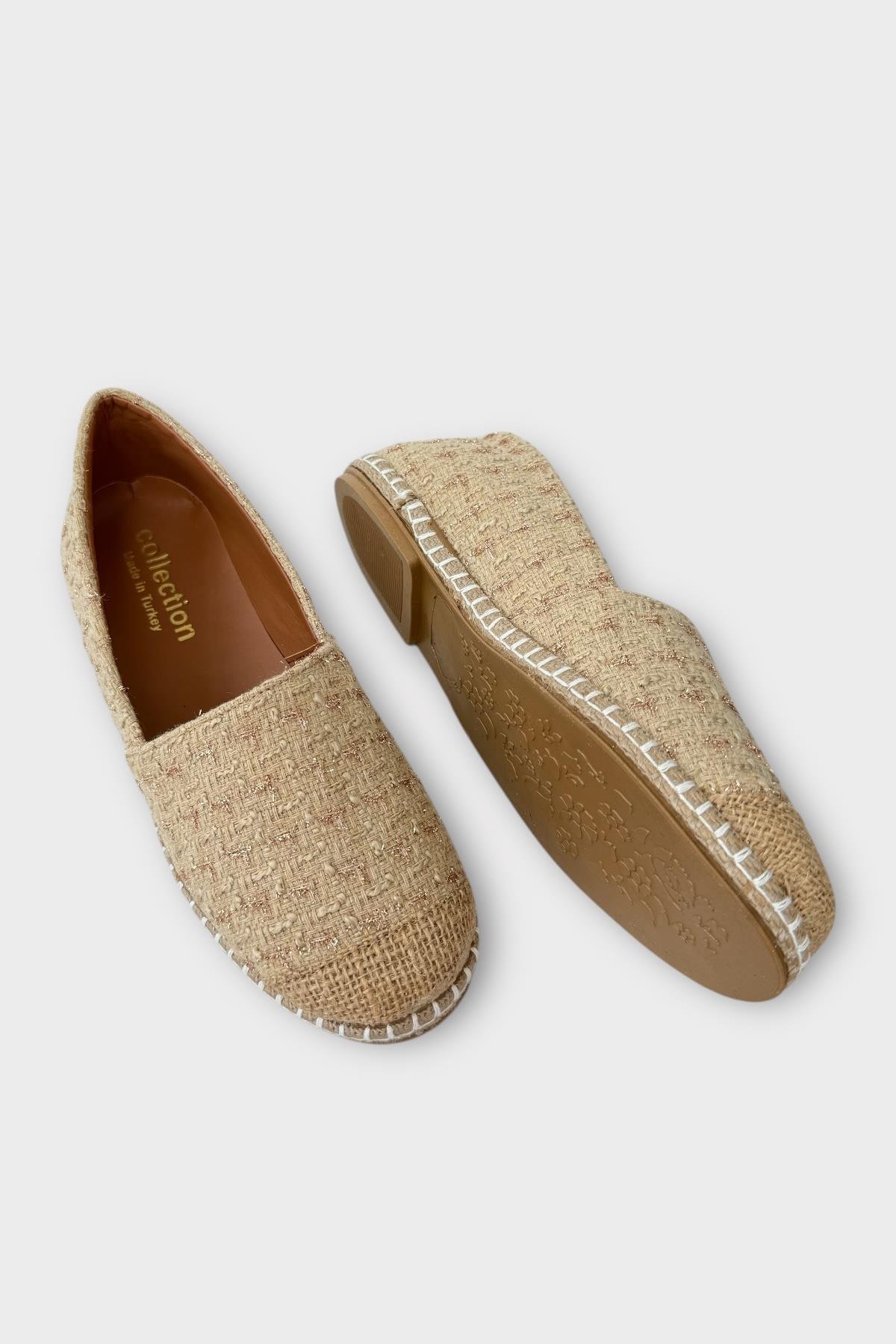 Kadın Günlük Espadril Babet Ayakkabı KREM - Görsel 5