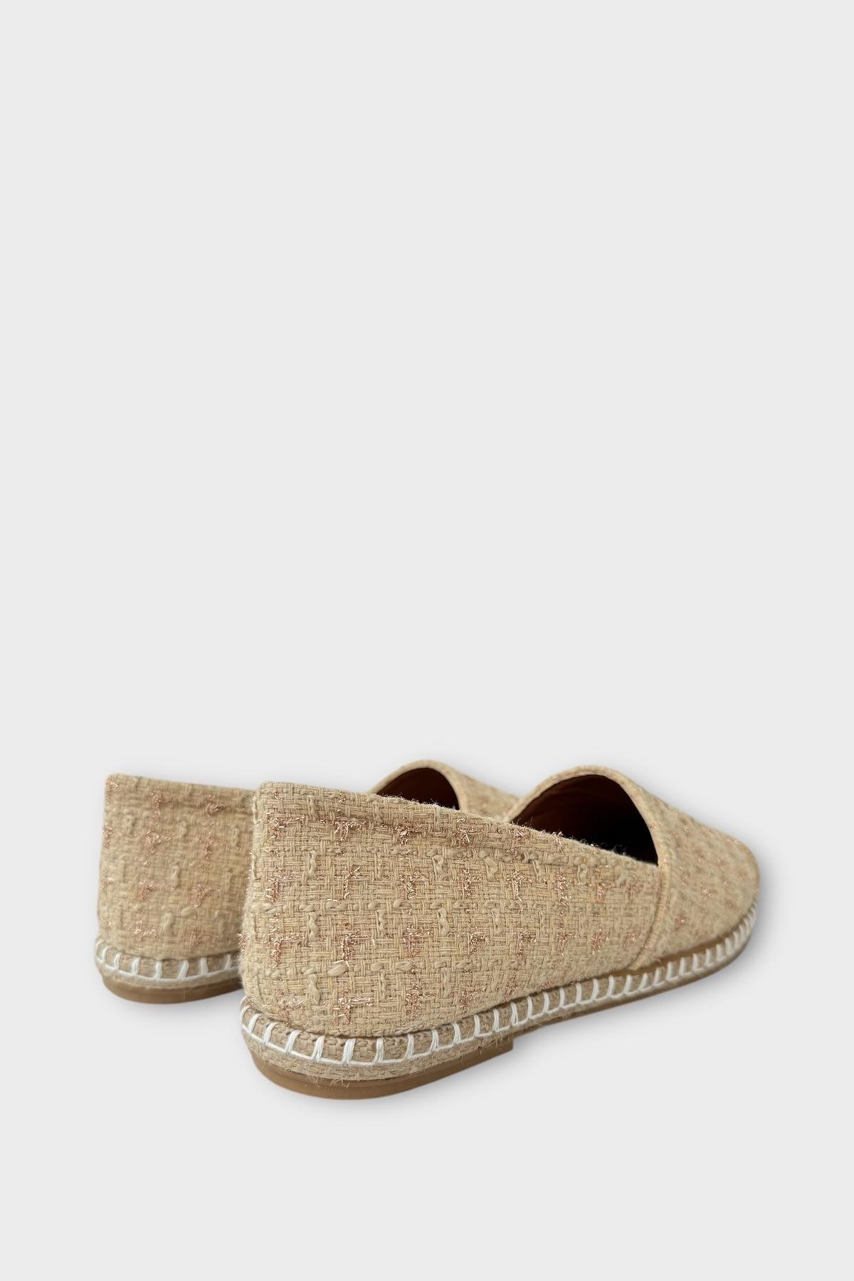 Kadın Günlük Espadril Babet Ayakkabı KREM - Görsel 6