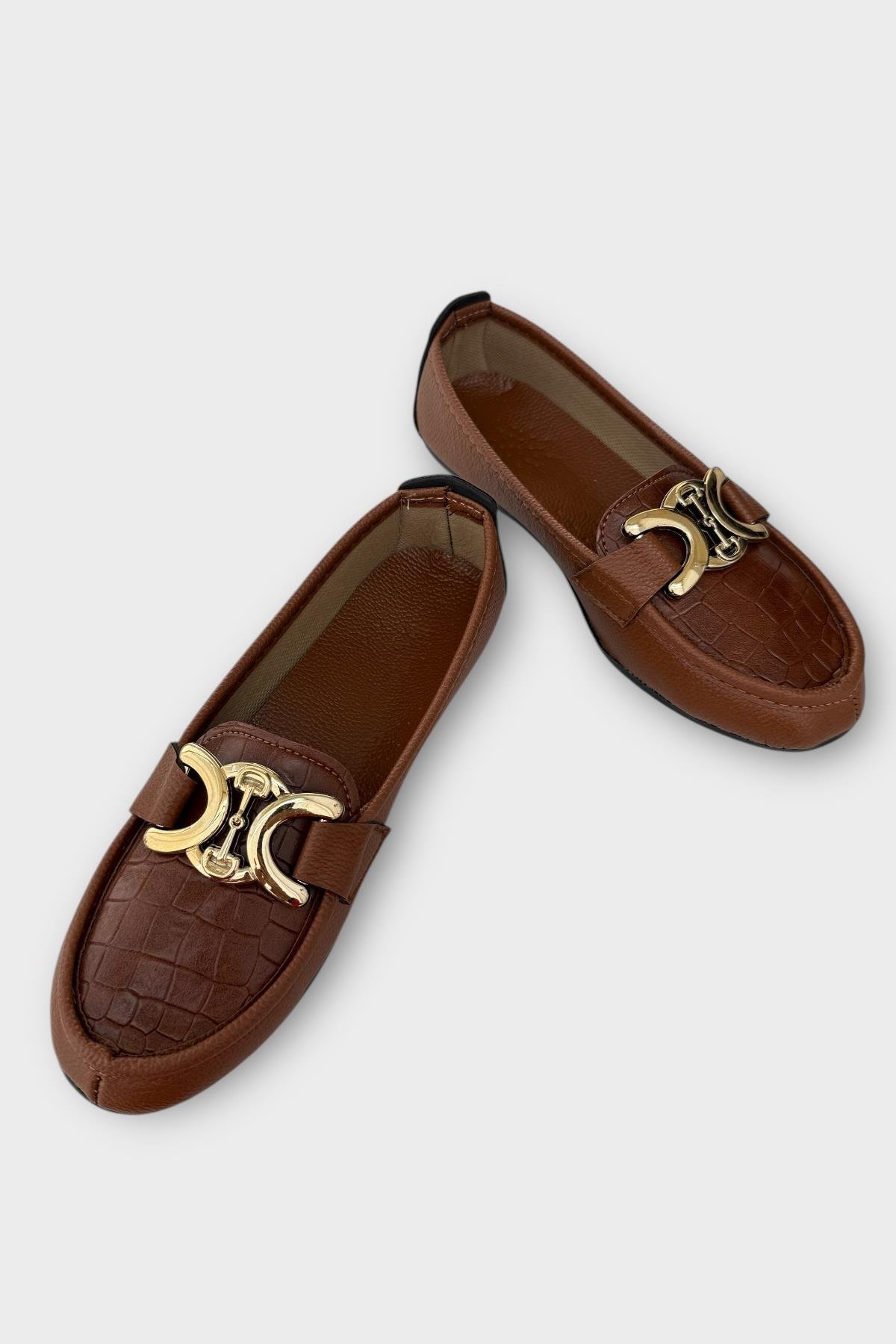 Kadın Tokalı Babet Ayakkabı TABA - Görsel 4