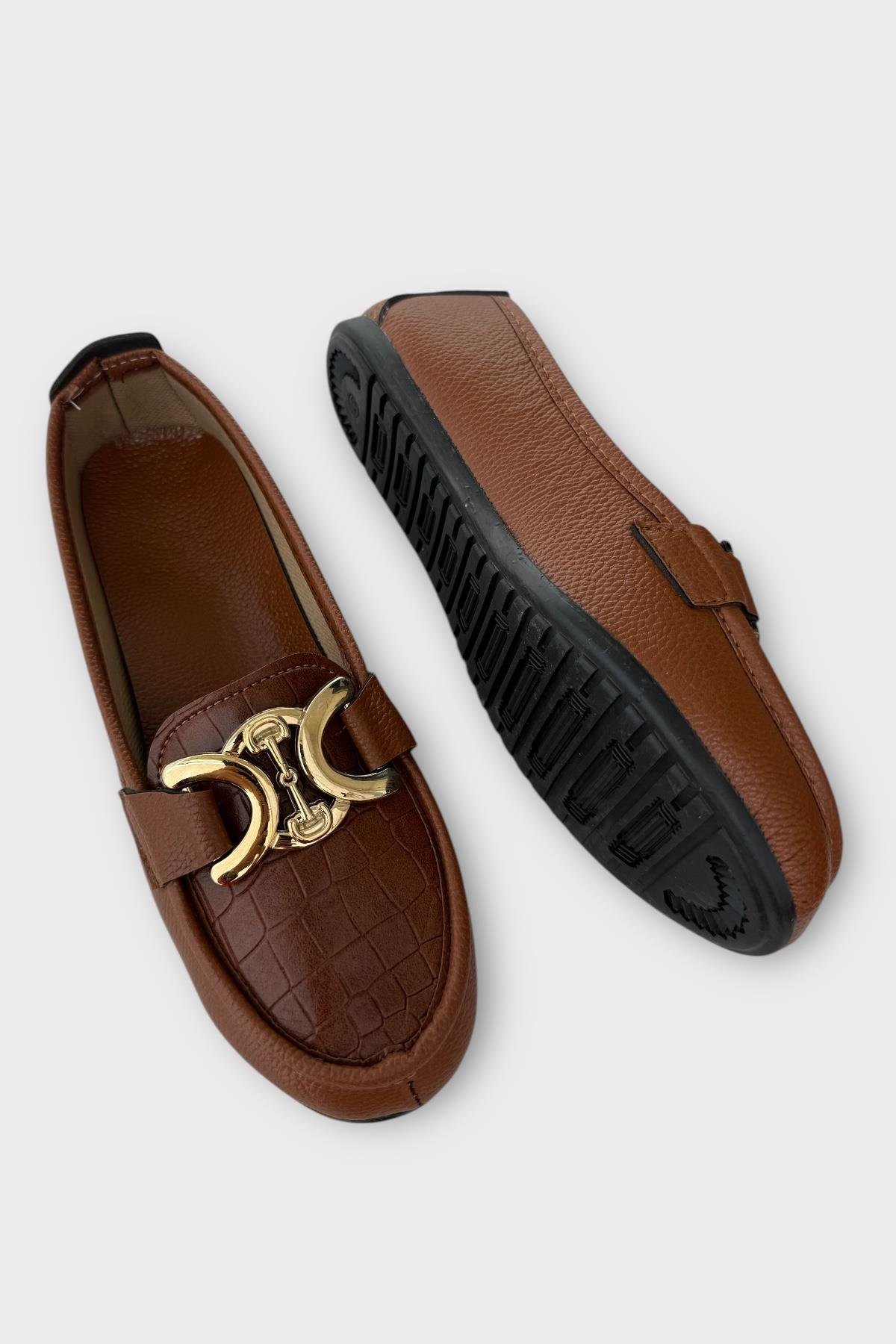 Kadın Tokalı Babet Ayakkabı TABA - Görsel 5