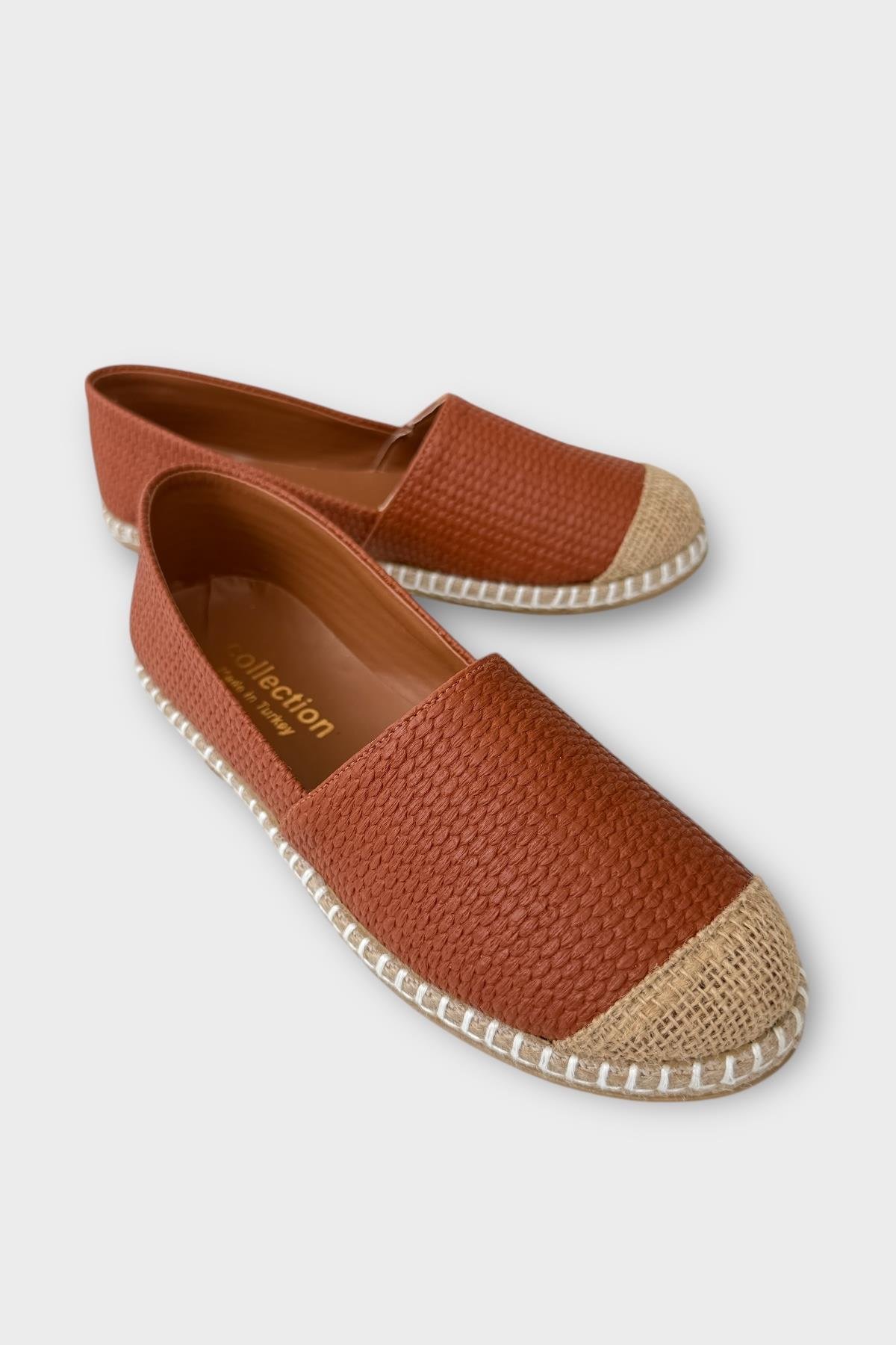Kadın Espadril Babet Ayakkabı TABA - Görsel 3