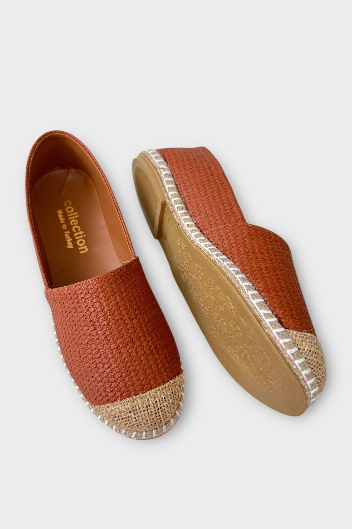 Kadın Espadril Babet Ayakkabı TABA - Görsel 5