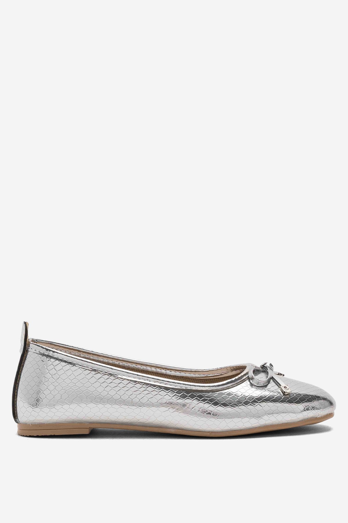 Fiyonklu Günlük Kadın Babet Ayakkabı GÜMÜŞ - Görsel 2