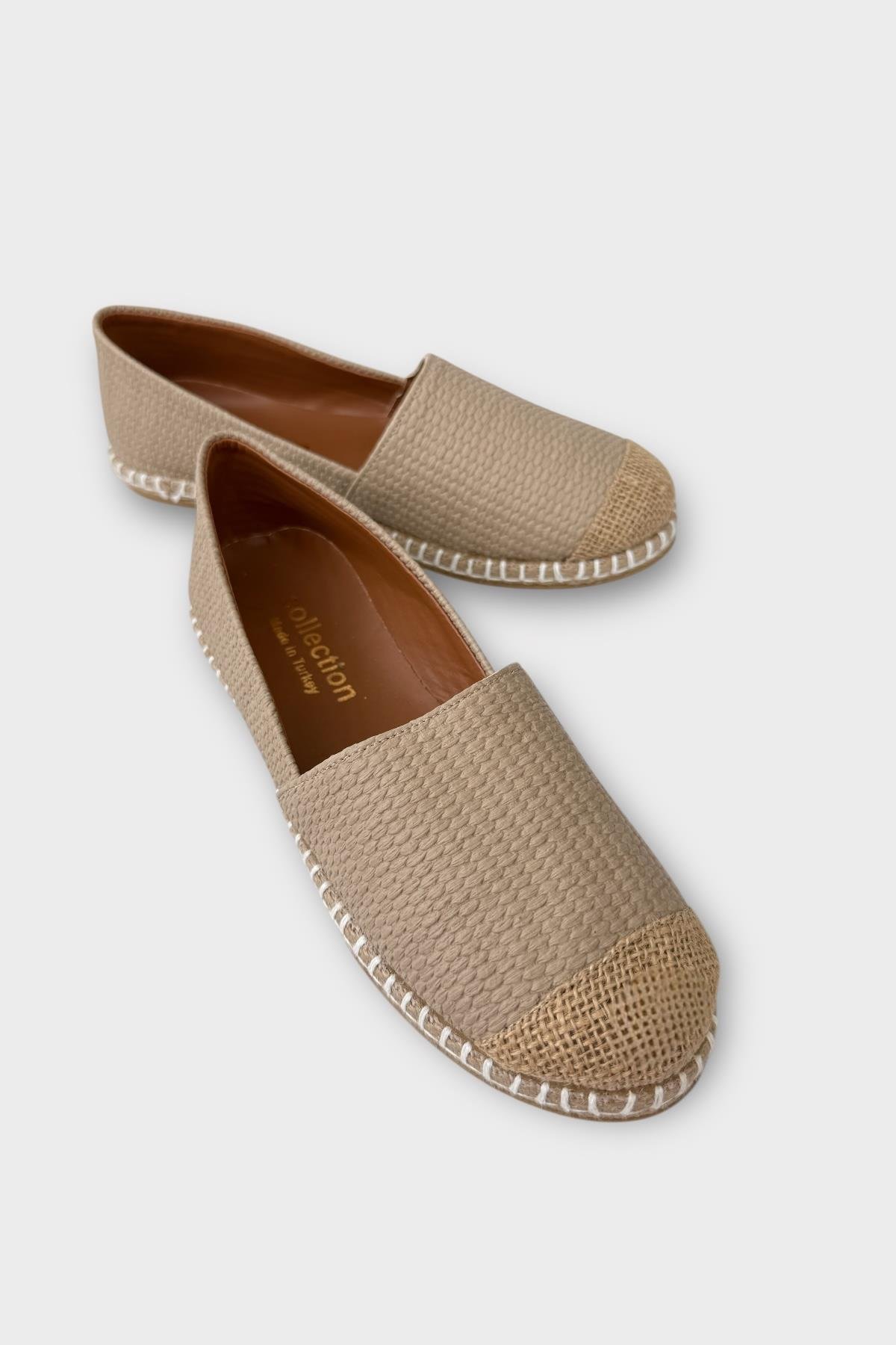 Kadın Espadril Babet Ayakkabı KREM - Görsel 3
