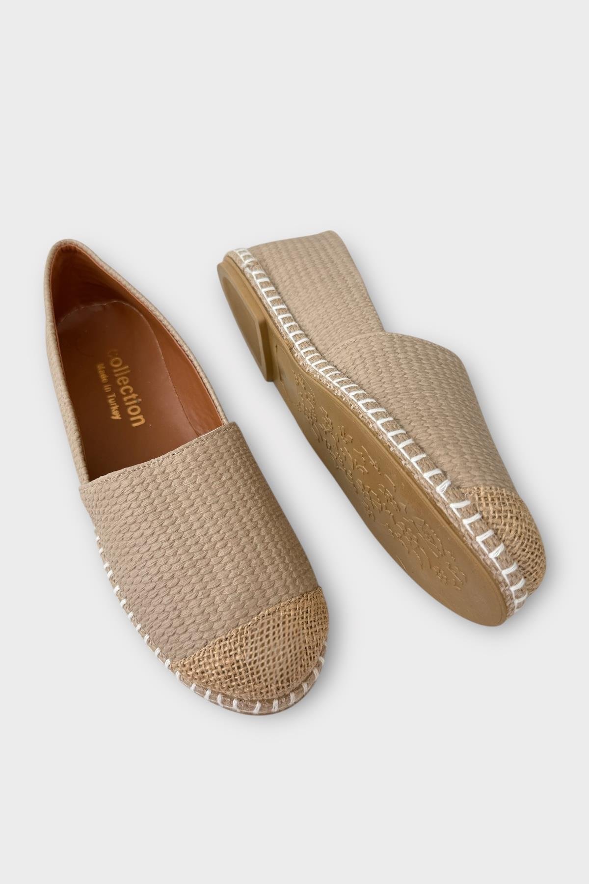 Kadın Espadril Babet Ayakkabı KREM - Görsel 4