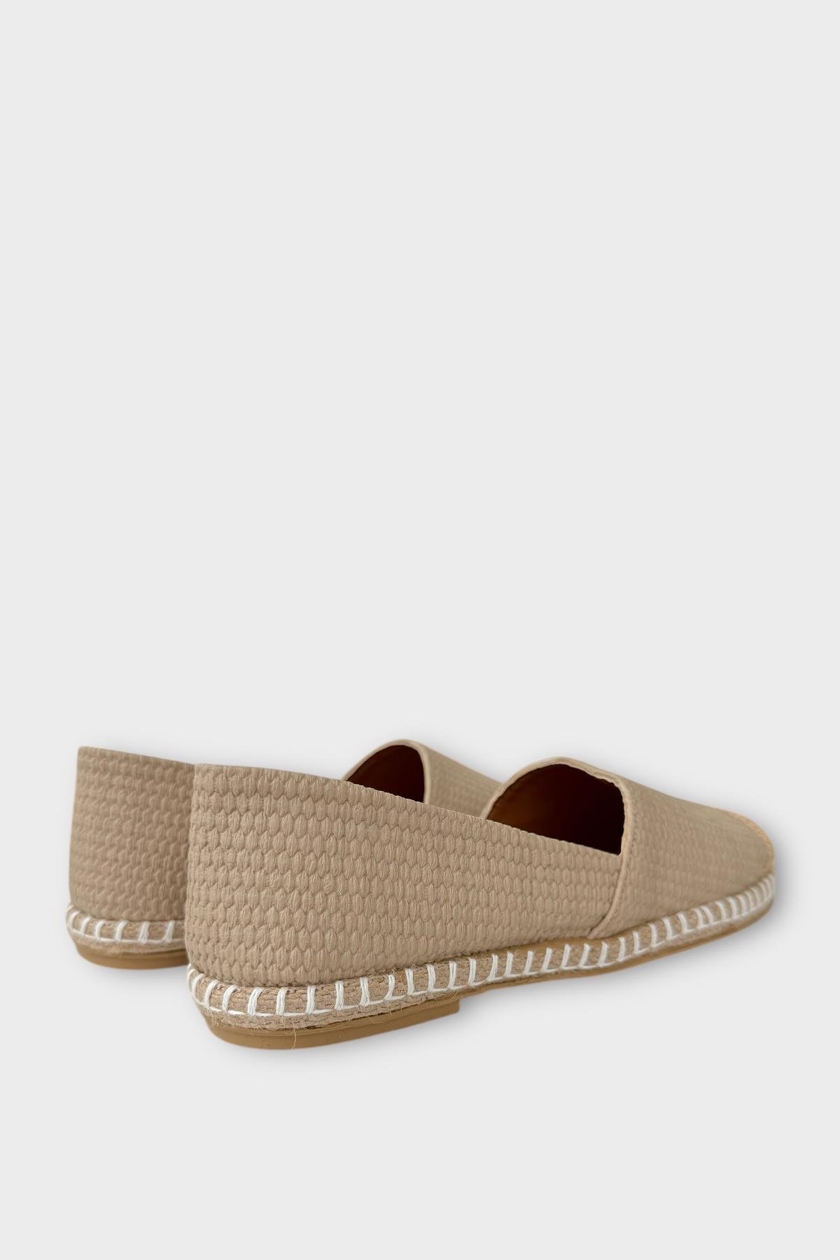 Kadın Espadril Babet Ayakkabı KREM - Görsel 5