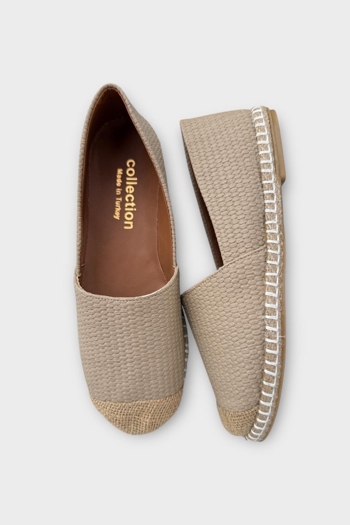 Kadın Espadril Babet Ayakkabı KREM - Görsel 6