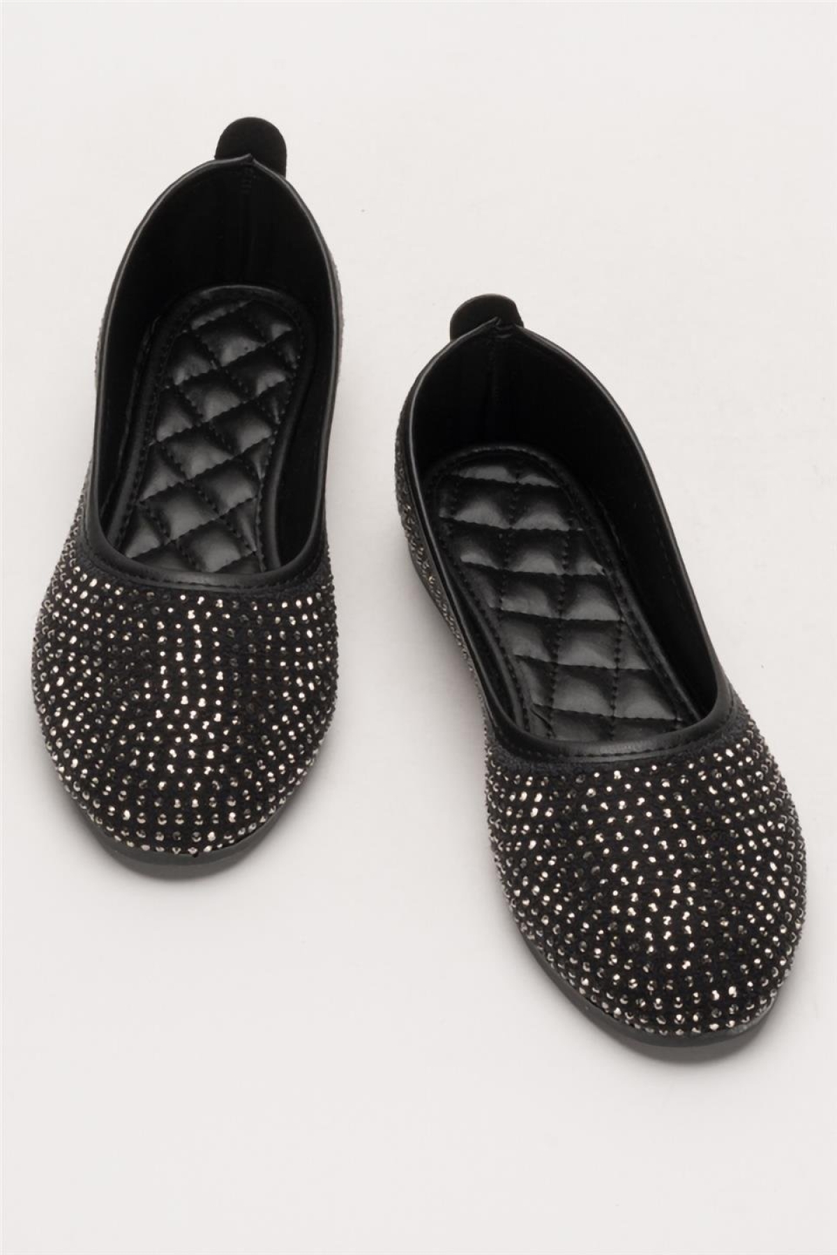 Kadın Taş Detay Şık Günlük Babet Ayakkabı SİYAH - GÜMÜŞ - Görsel 7