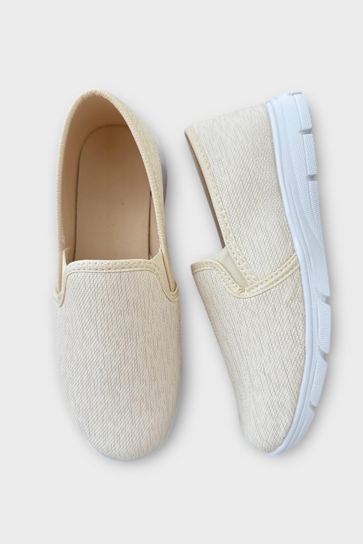 Kadın Silinebilir Babet Ayakkabı KREM - Görsel 7