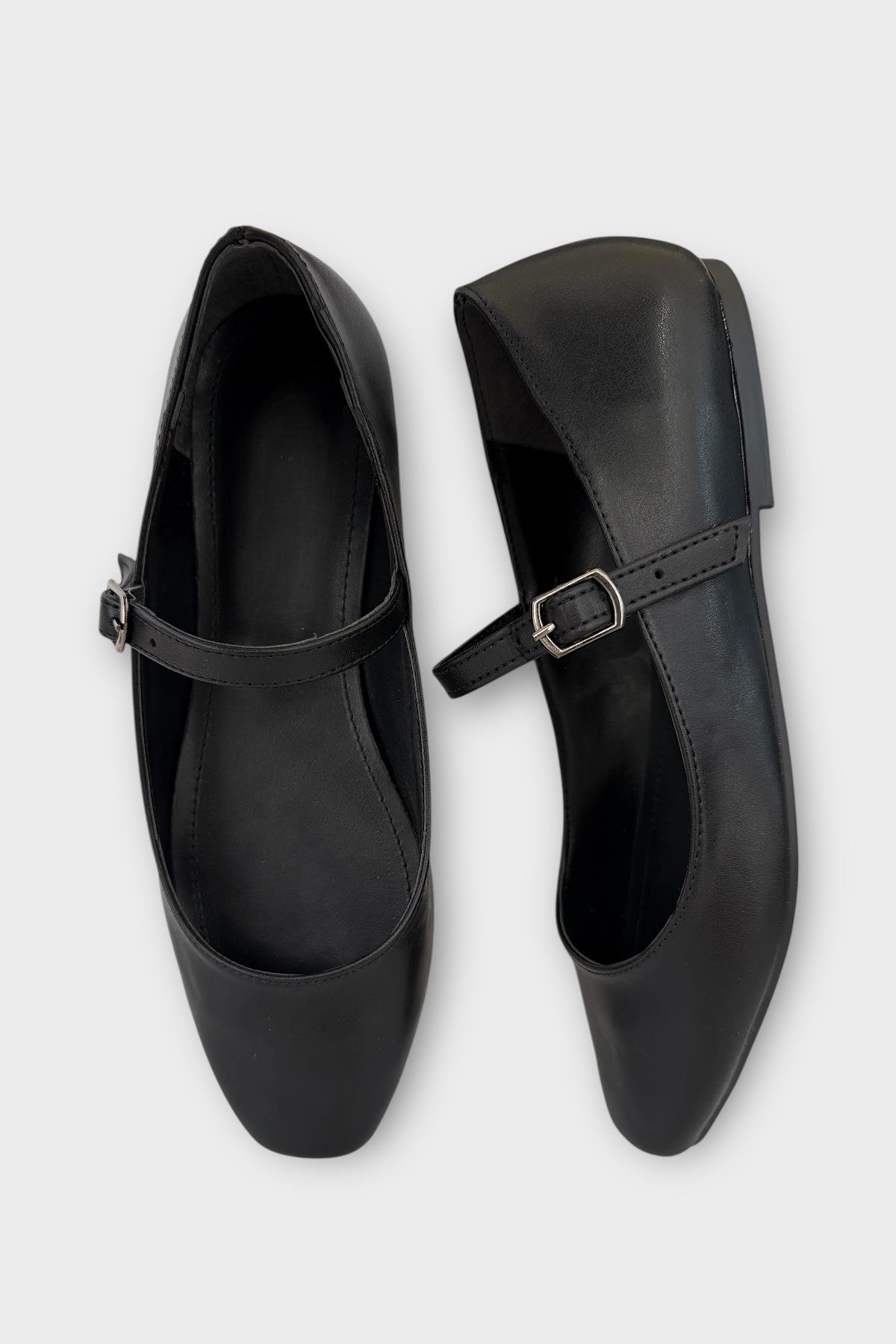 Kadın Kemer Detay Babet Ayakkabı SİYAH - Görsel 6