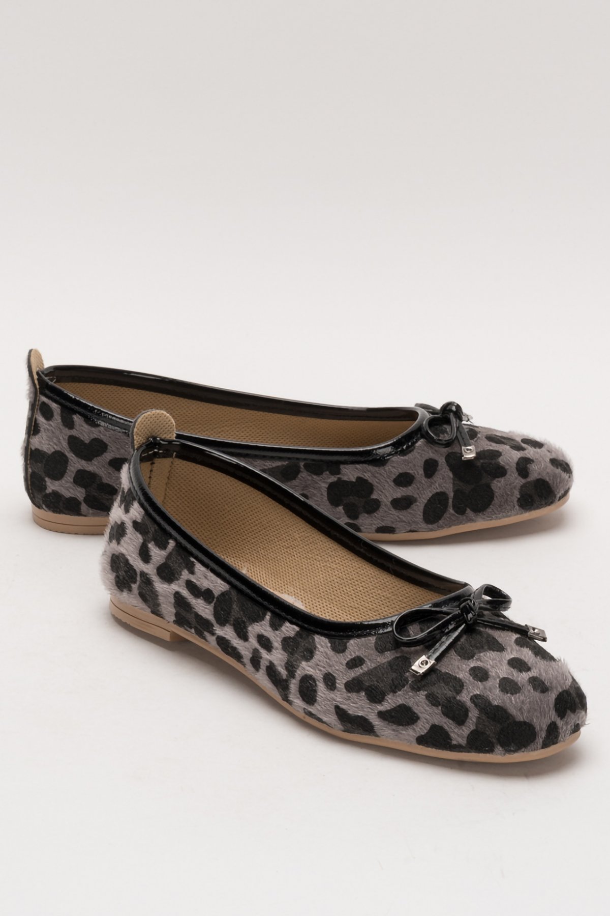 Fiyonklu Günlük Kadın Babet Ayakkabı SİYAH - FÜME - Görsel 5