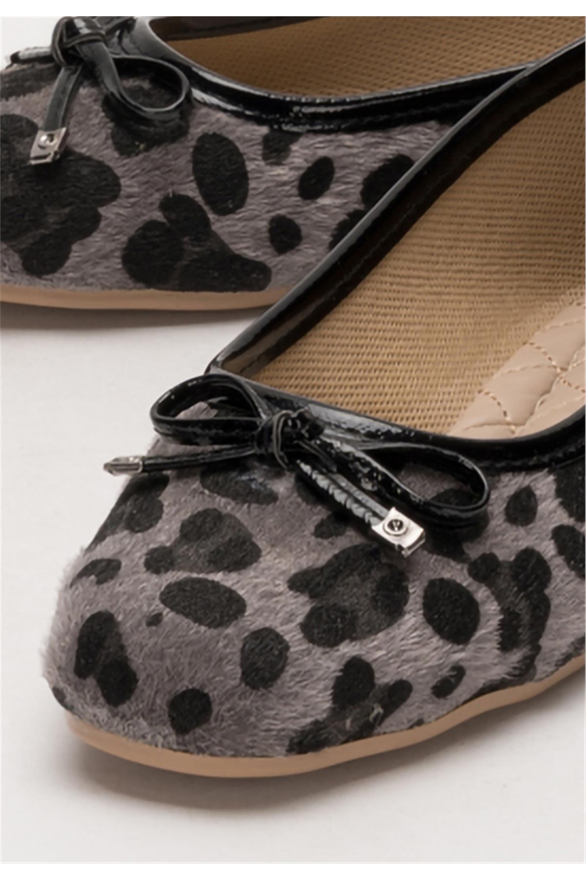 Fiyonklu Günlük Kadın Babet Ayakkabı SİYAH - FÜME - Görsel 6