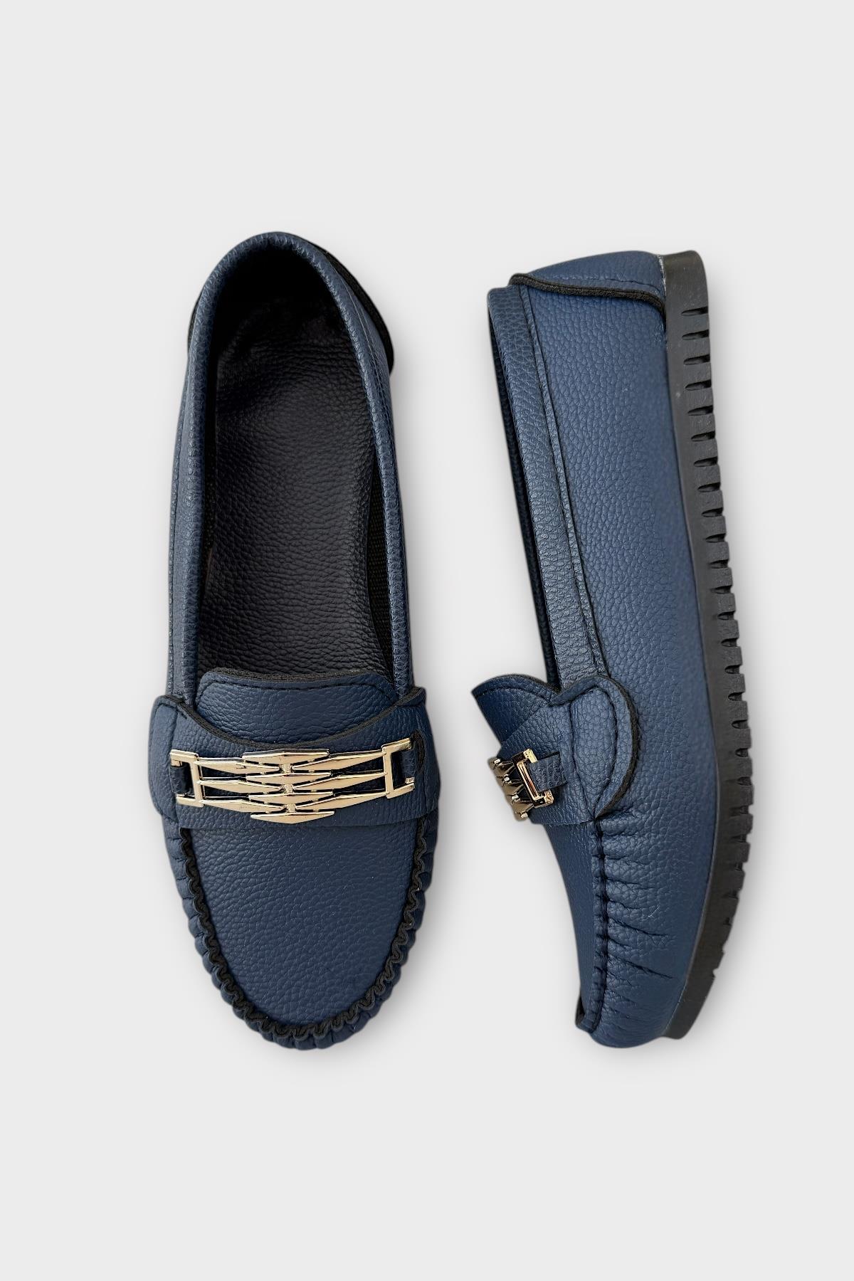 Kadın Hafif Taban Günlük Rahat Babet LACİVERT - Görsel 7