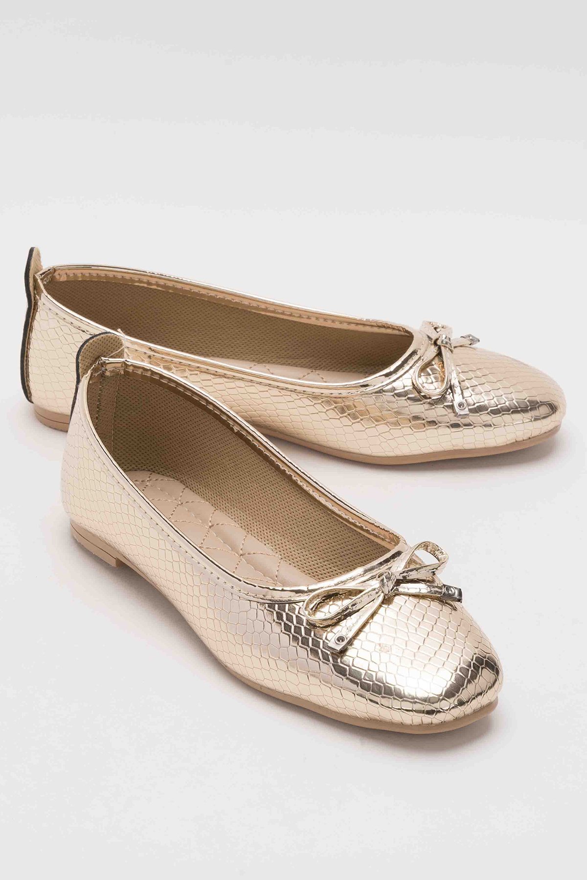 Liger Siyah Liger Fiyonklu Günlük Kadın Babet Ayakkabı