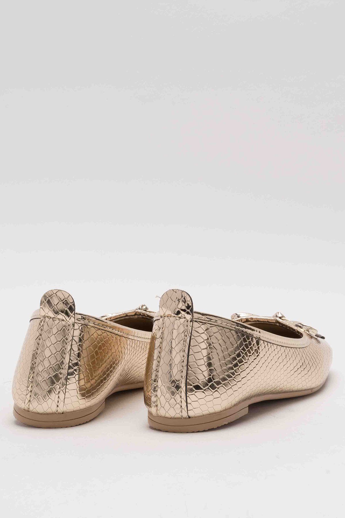 Liger Siyah Liger Fiyonklu Günlük Kadın Babet Ayakkabı