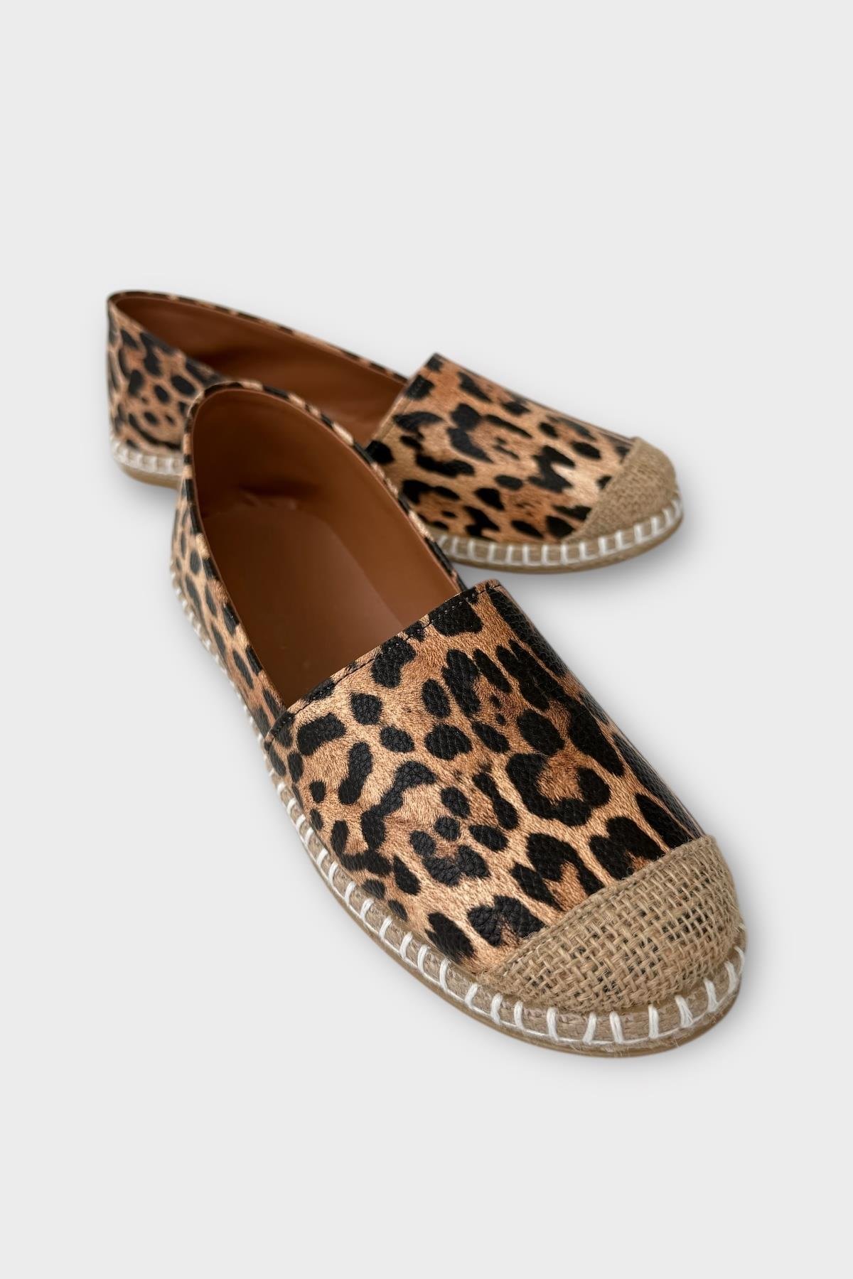 Kadın Espadril Desenli Babet Ayakkabı BEJ - SİYAH - Görsel 3
