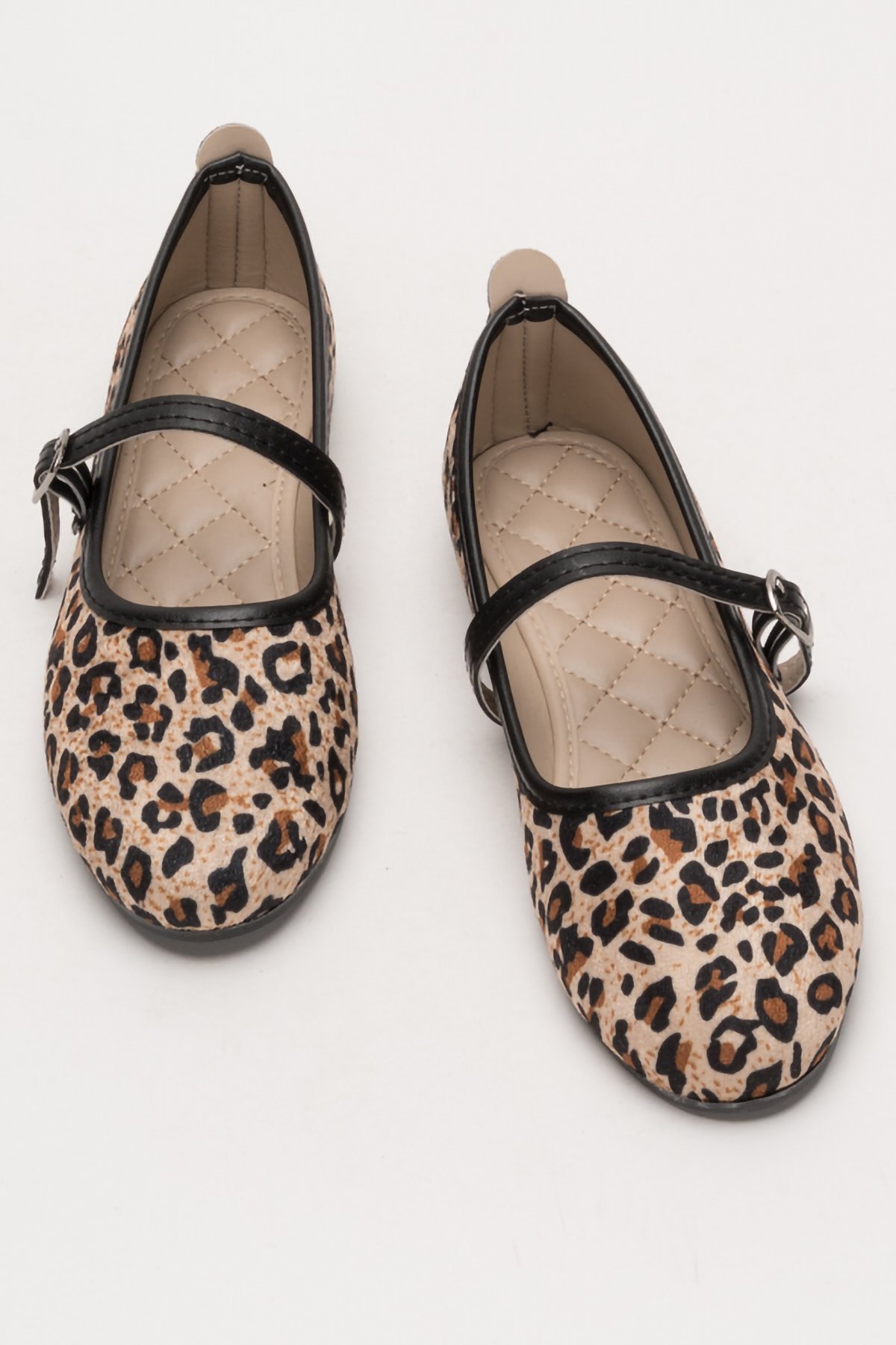 Günlük Tek Kemer Kadın Babet Ayakkabı SİYAH - KREM - Görsel 7