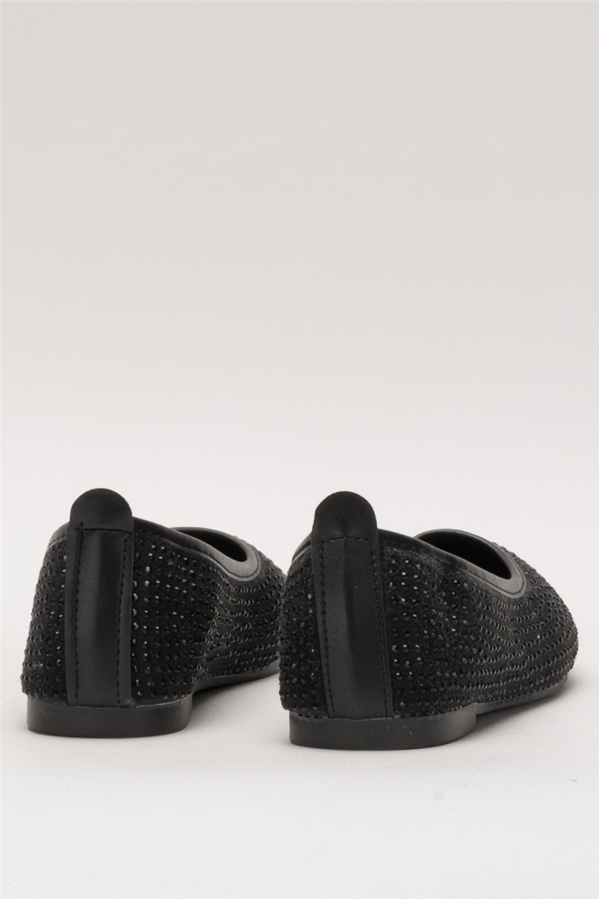 Kadın Taş Detay Şık Günlük Babet Ayakkabı SİYAH - Görsel 5