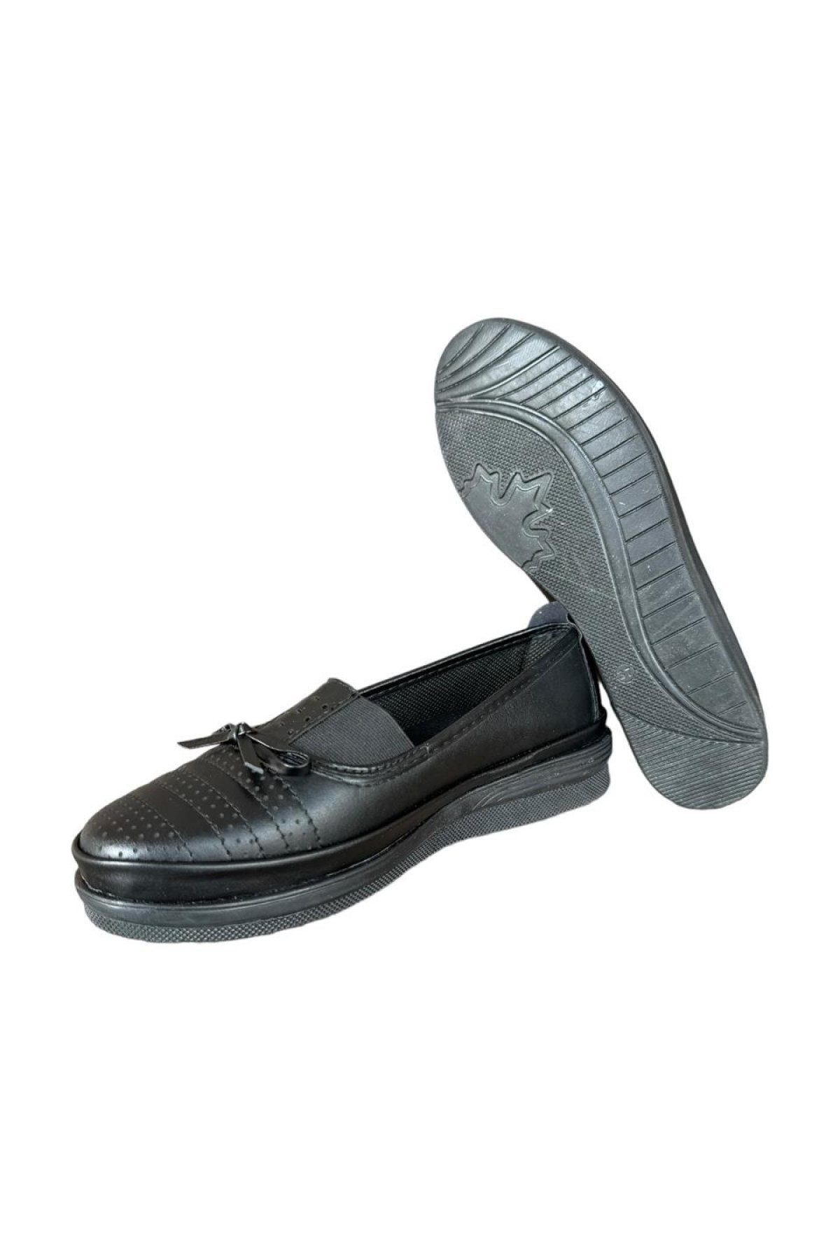 Kadın Ortopedik Babet Anne Ayakkabısı Hafif Kaydırmaz Taban SİYAH - Görsel 6