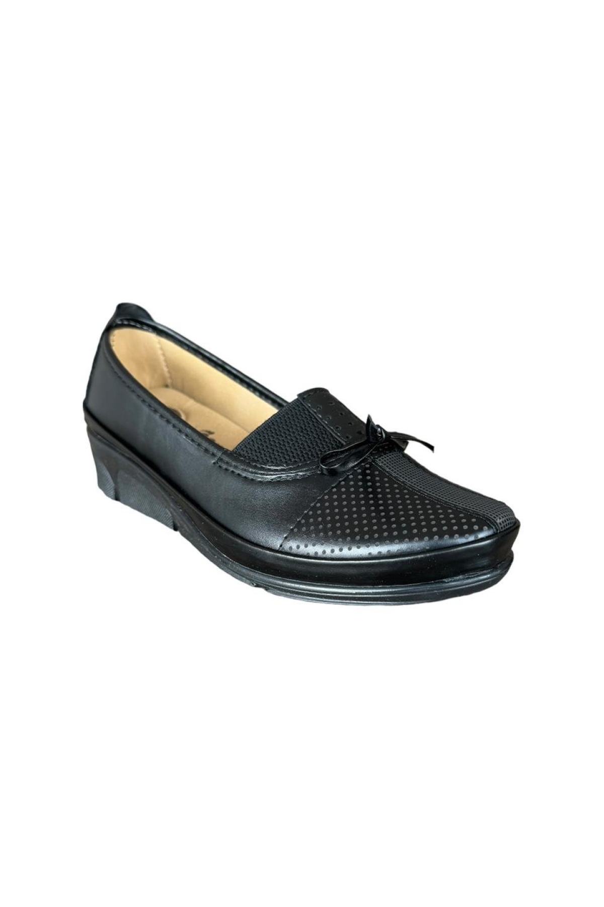Kadın Ortopedik Babet Anne Ayakkabısı Hafif Kaydırmaz Taban SİYAH - Görsel 4