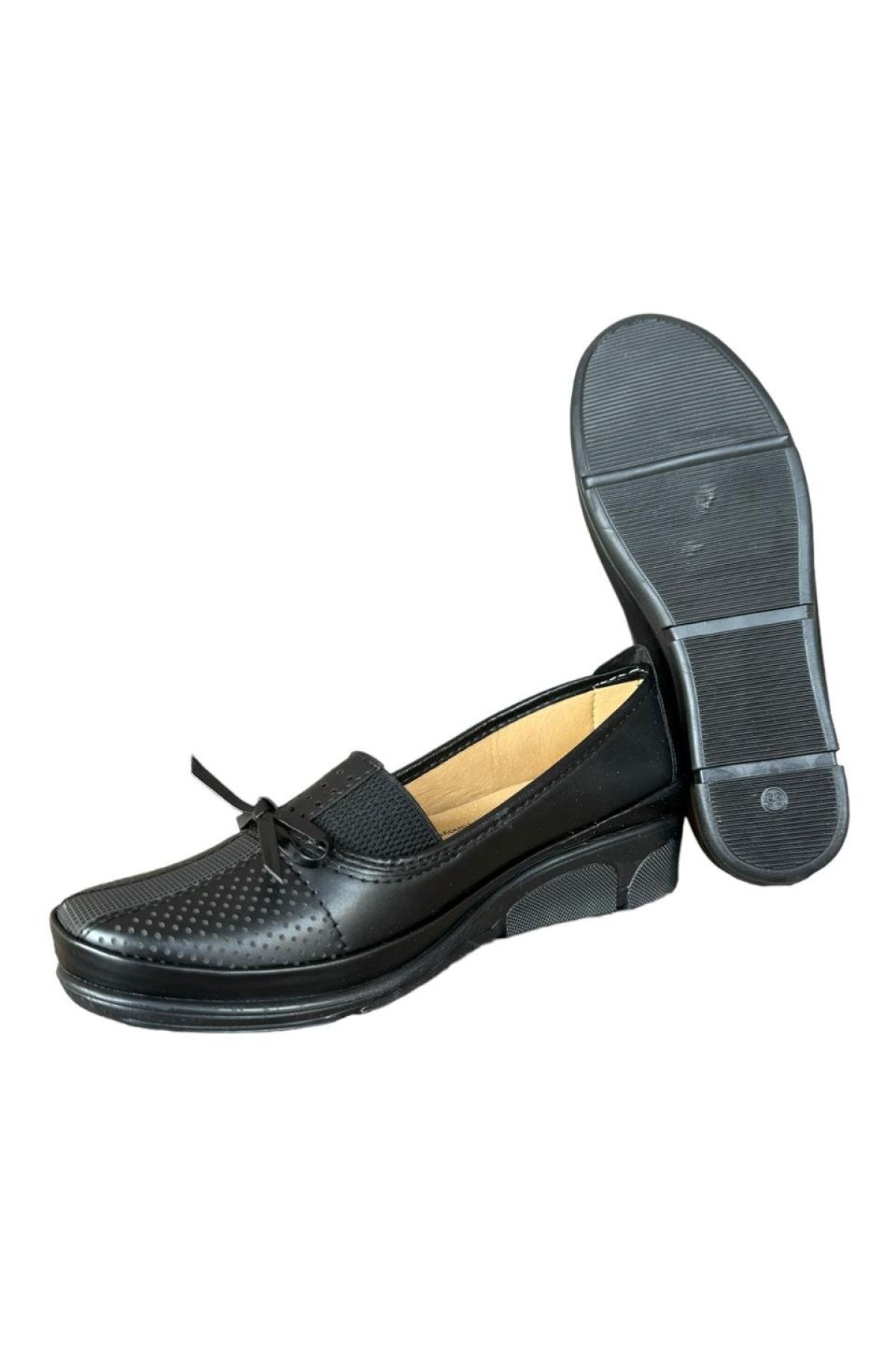 Kadın Ortopedik Babet Anne Ayakkabısı Hafif Kaydırmaz Taban SİYAH - Görsel 6